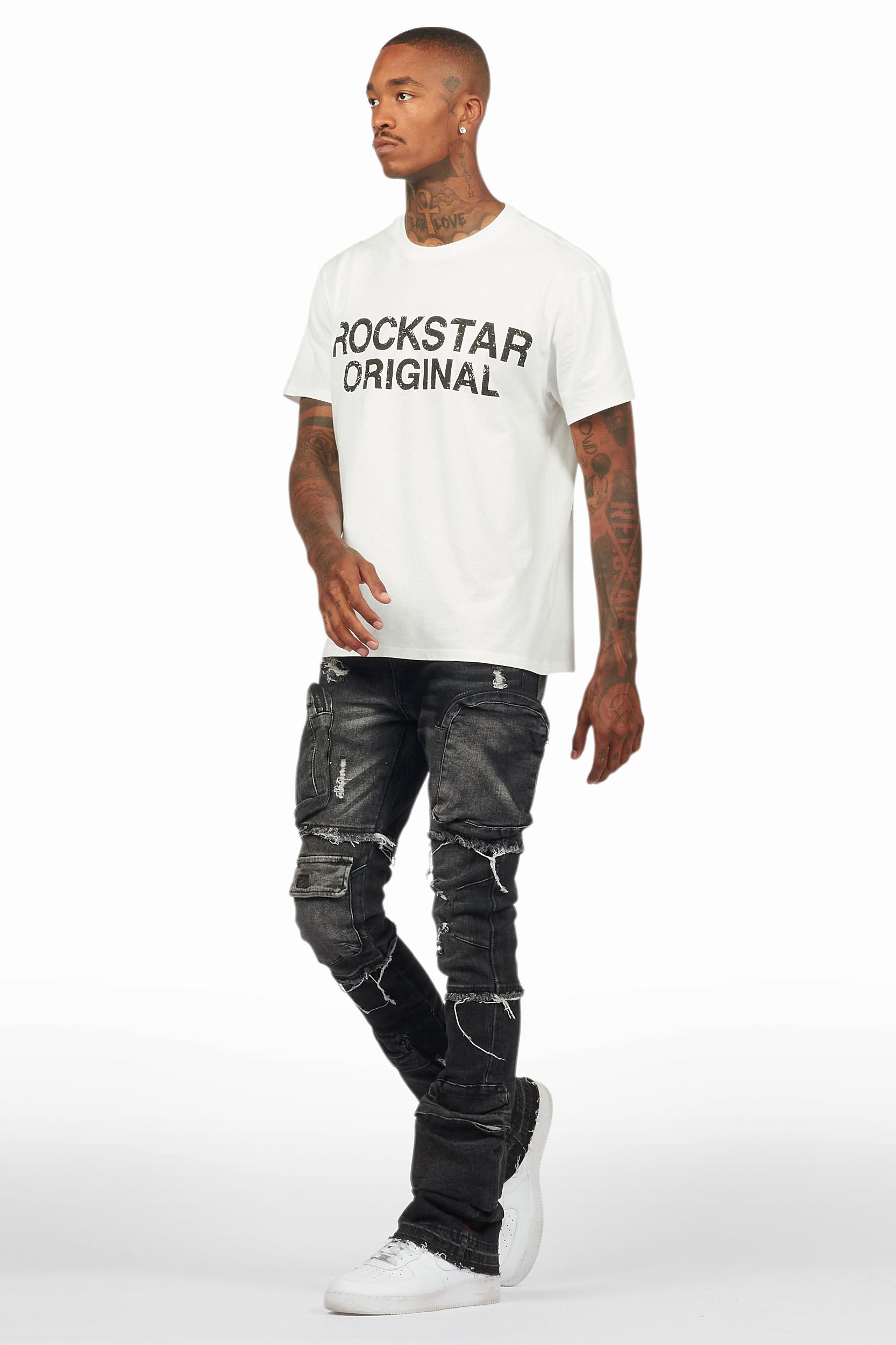 Shift Dark Grey Stacked Flare Jean Male Product Image