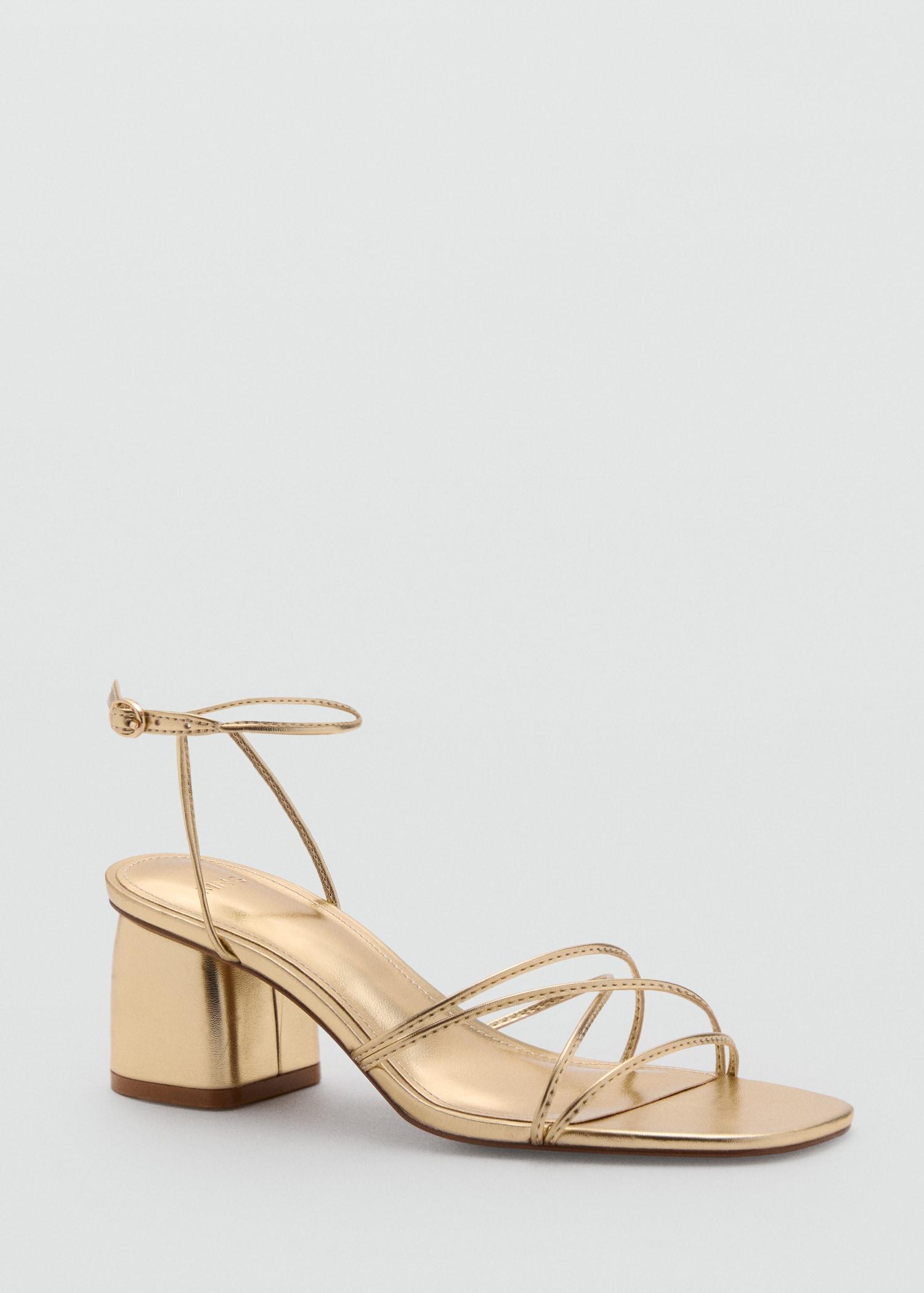 Crossed strap heeled sandal - Women | MANGO USA Product Image