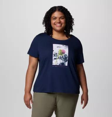 Columbia Women's Ruby Springs Graphic Scoop Neck Short Sleeve Shirt - Plus Size- Product Image