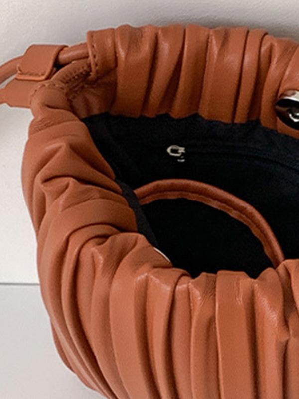 Drawstring Pleated Split-Joint Crossbody Bags Product Image