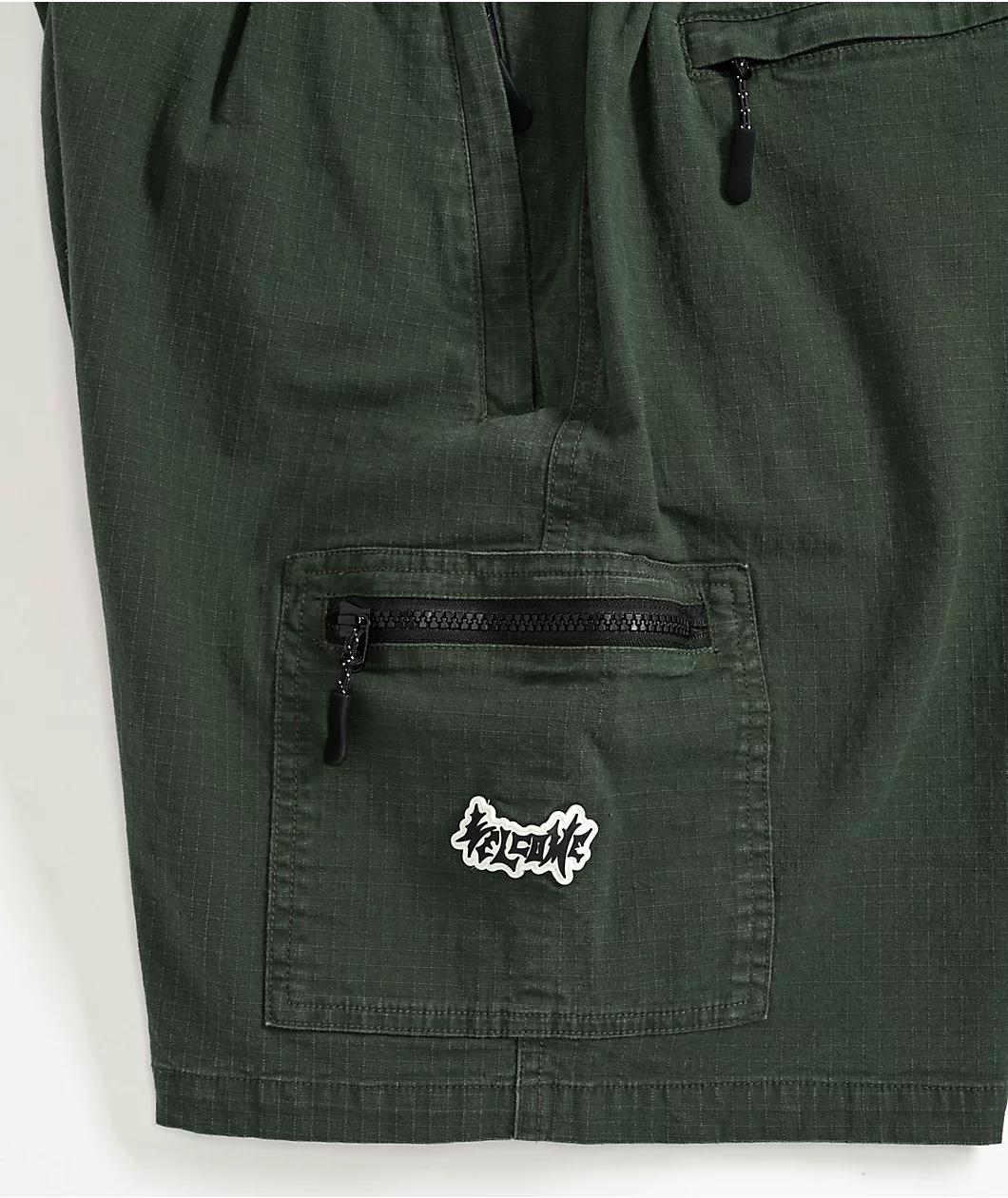 Welcome Summit Ripstop Green Cargo Shorts Product Image