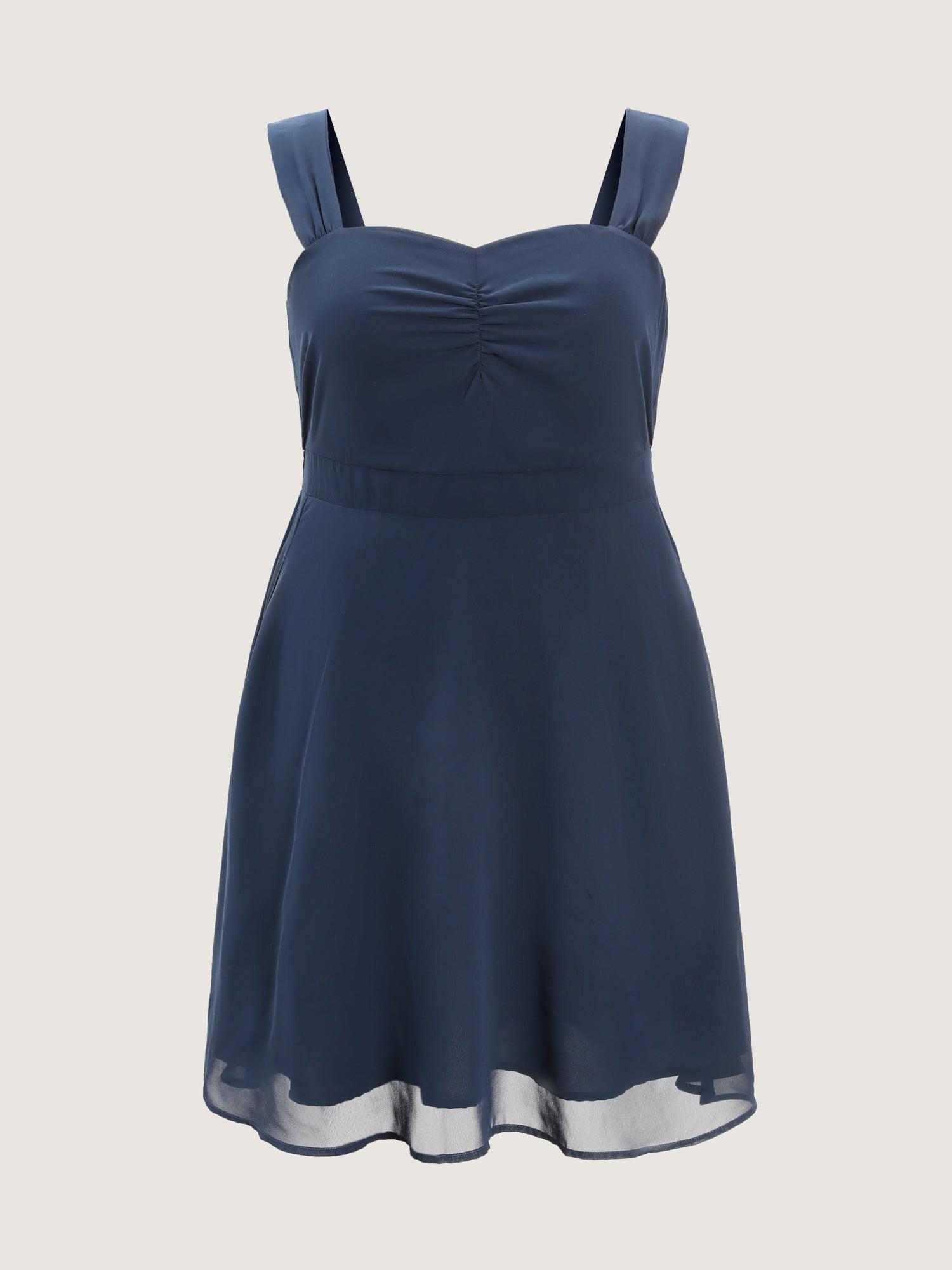 Ruched Bodice Cinched Flared Waist Mini Dress Female Product Image