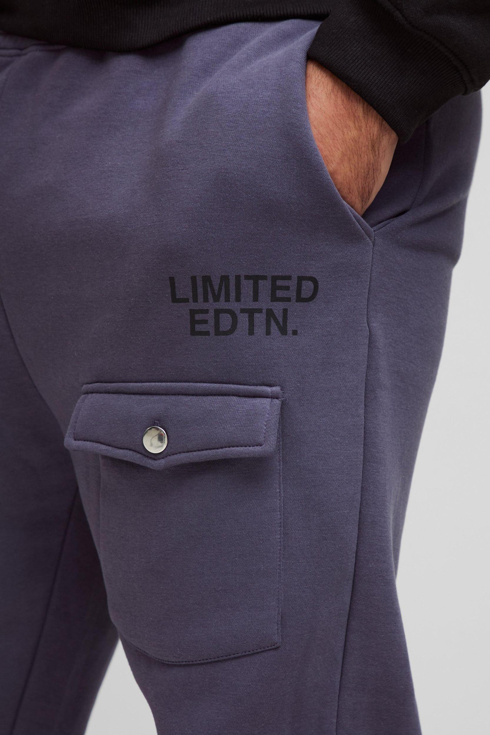 Plus Limited Slim Flare Cargo Gusset Sweatpants | boohooMAN USA Product Image