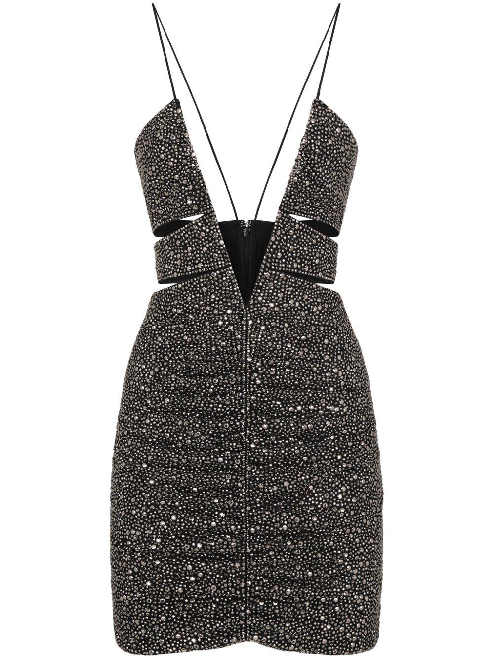 crystal-embellished ruched minidress Product Image
