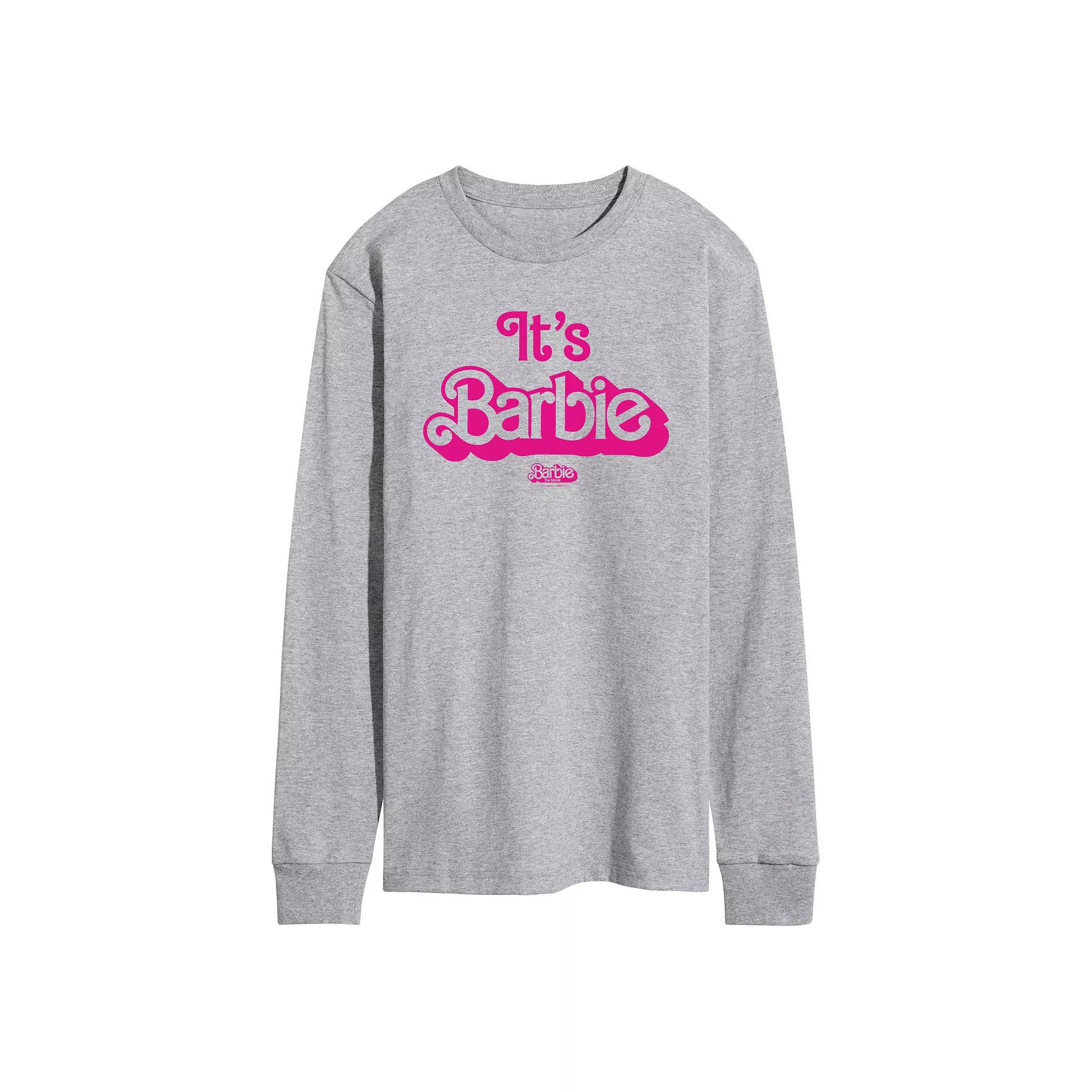 Men's Barbie™ The Movie Hi Barbie Long Sleeve Graphic Tee,  Product Image
