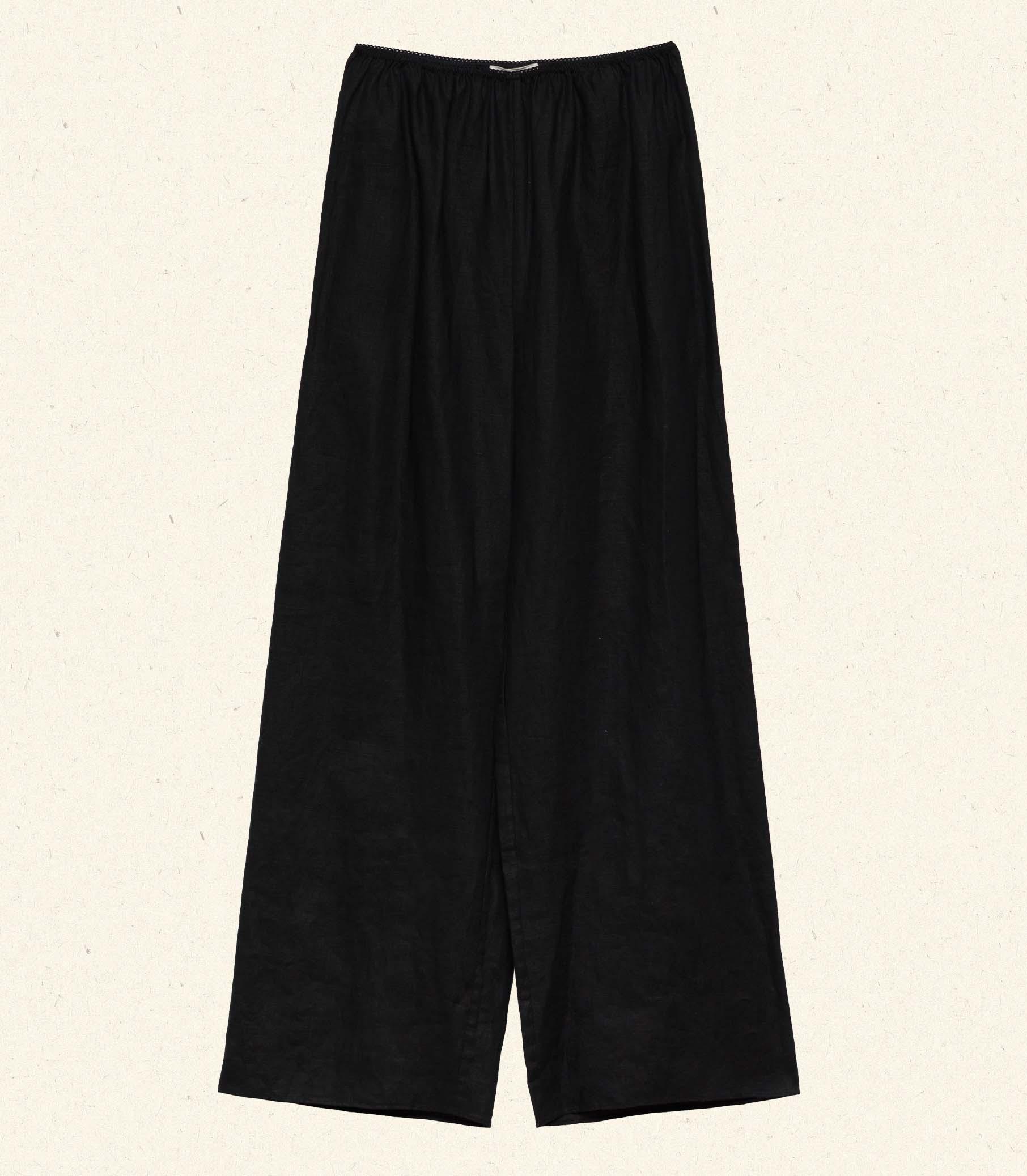 LAVON LINEN PANT -- BLACK Product Image
