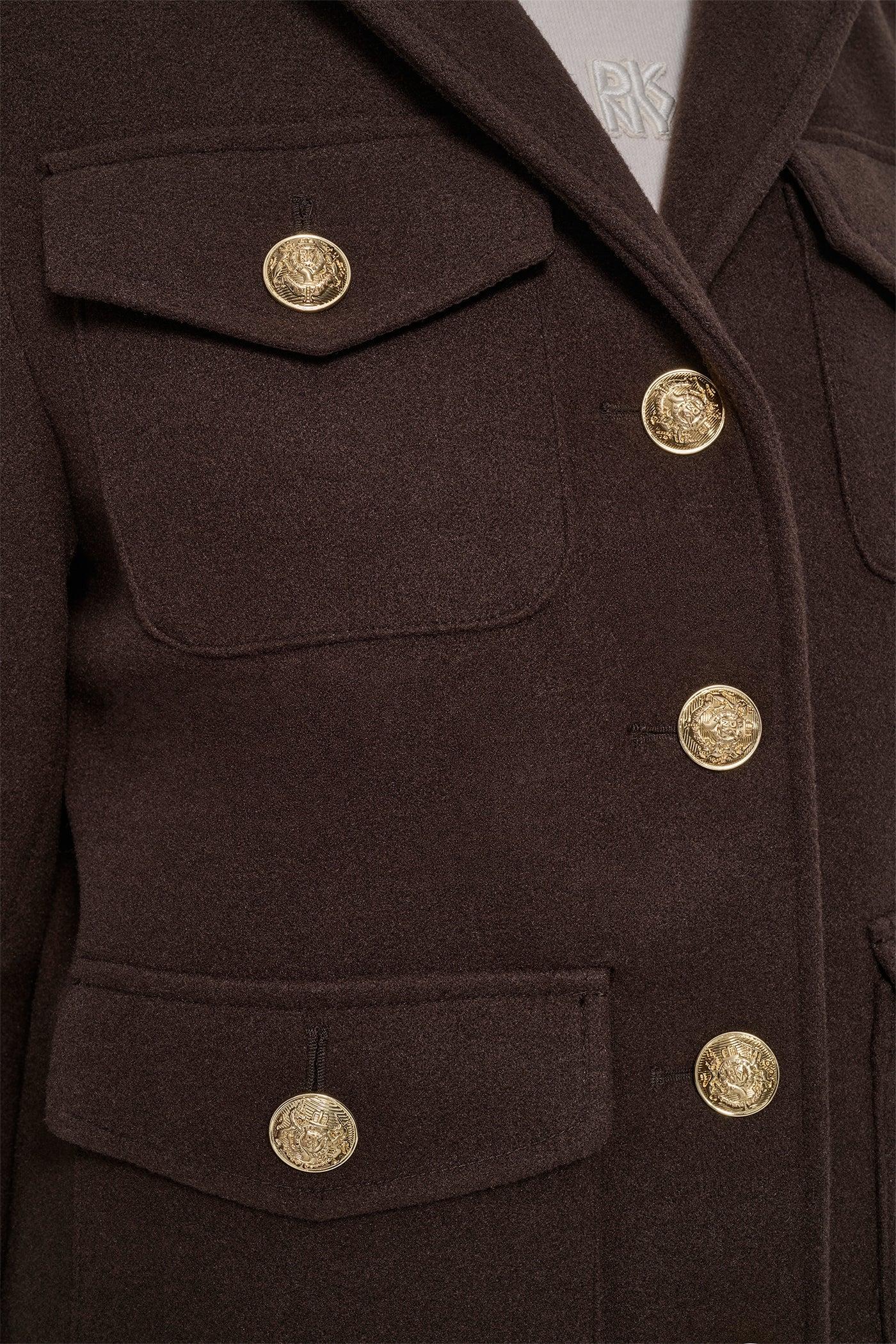 CROPPED FAUX WOOL JACKET Product Image