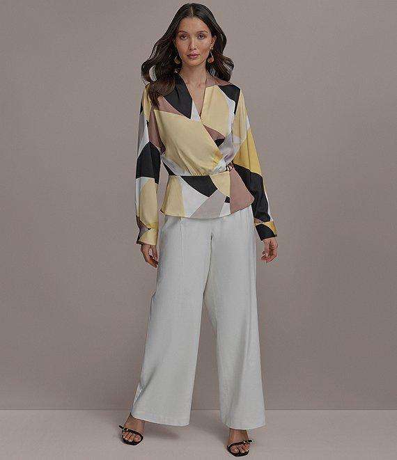 Donna Karan Pleated Wide Leg Pants Product Image
