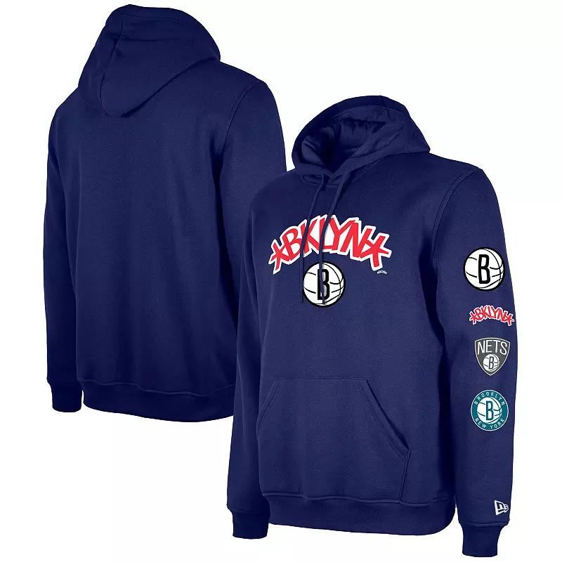 Men's New Era Blue Brooklyn Nets Big & Tall 2023/24 City Edition Jersey Pullover Hoodie, Size: XLT Product Image