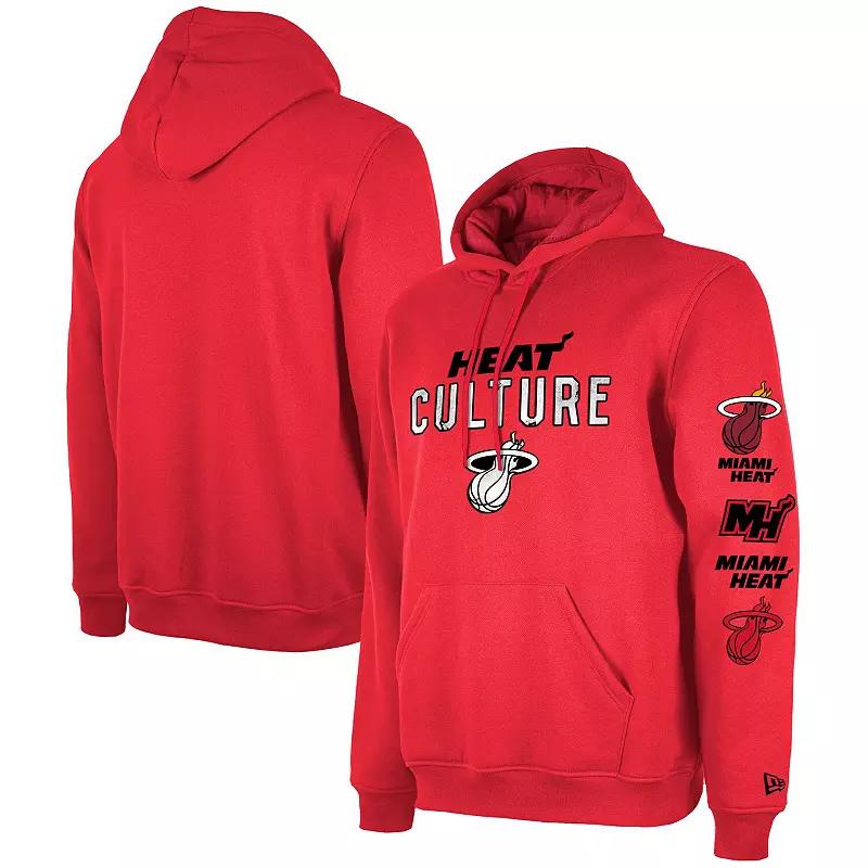 Men's New Era Red Miami Heat 2023/24 City Edition Big & Tall Pullover Hoodie, Size: 2XB Product Image