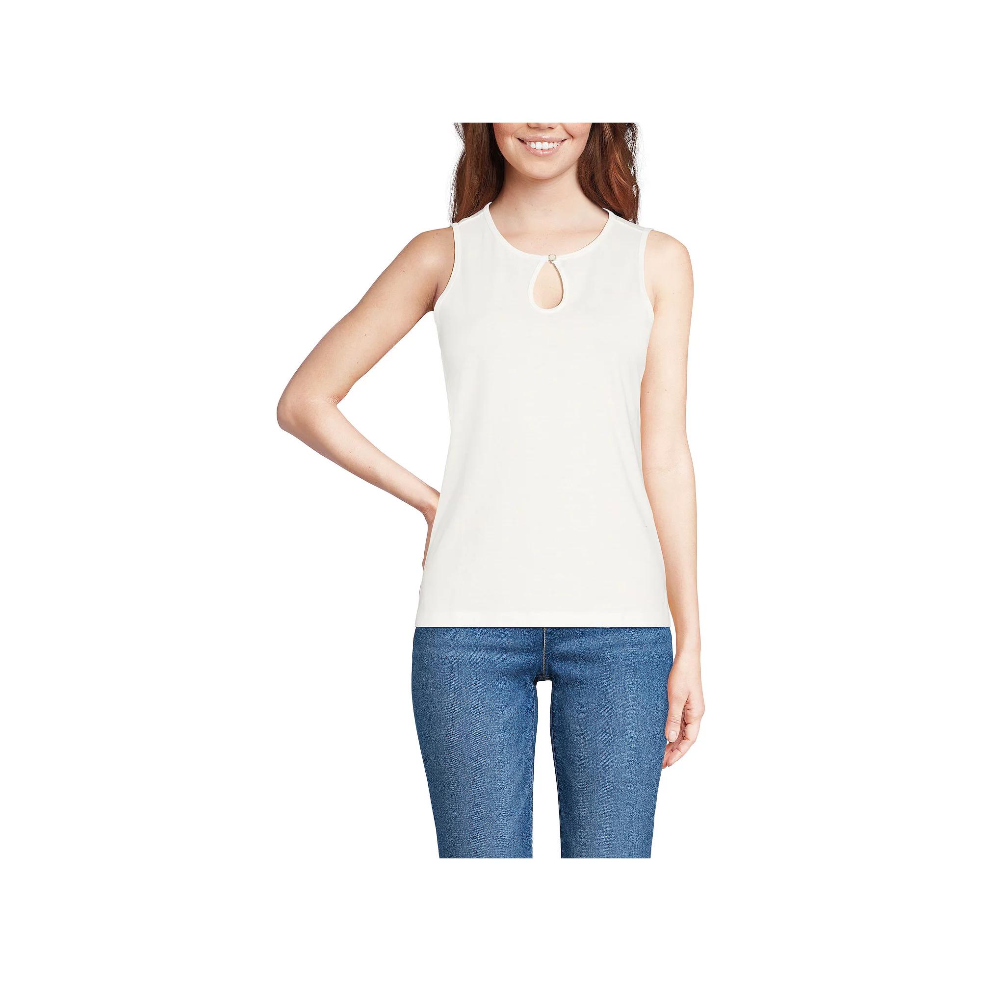 Women's Lands' End Supima Keyhole Tank Top,  Product Image