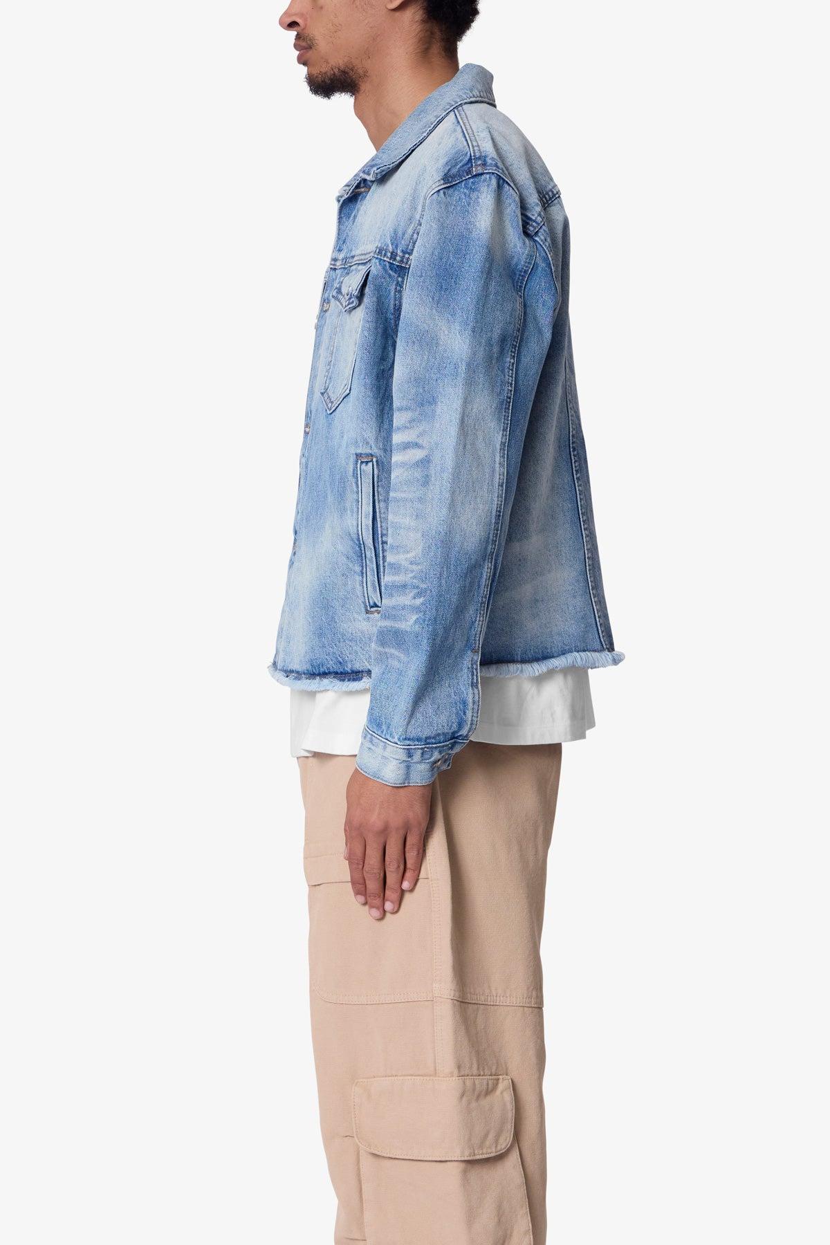 Sun Washed Denim Jacket - Light Blue Product Image