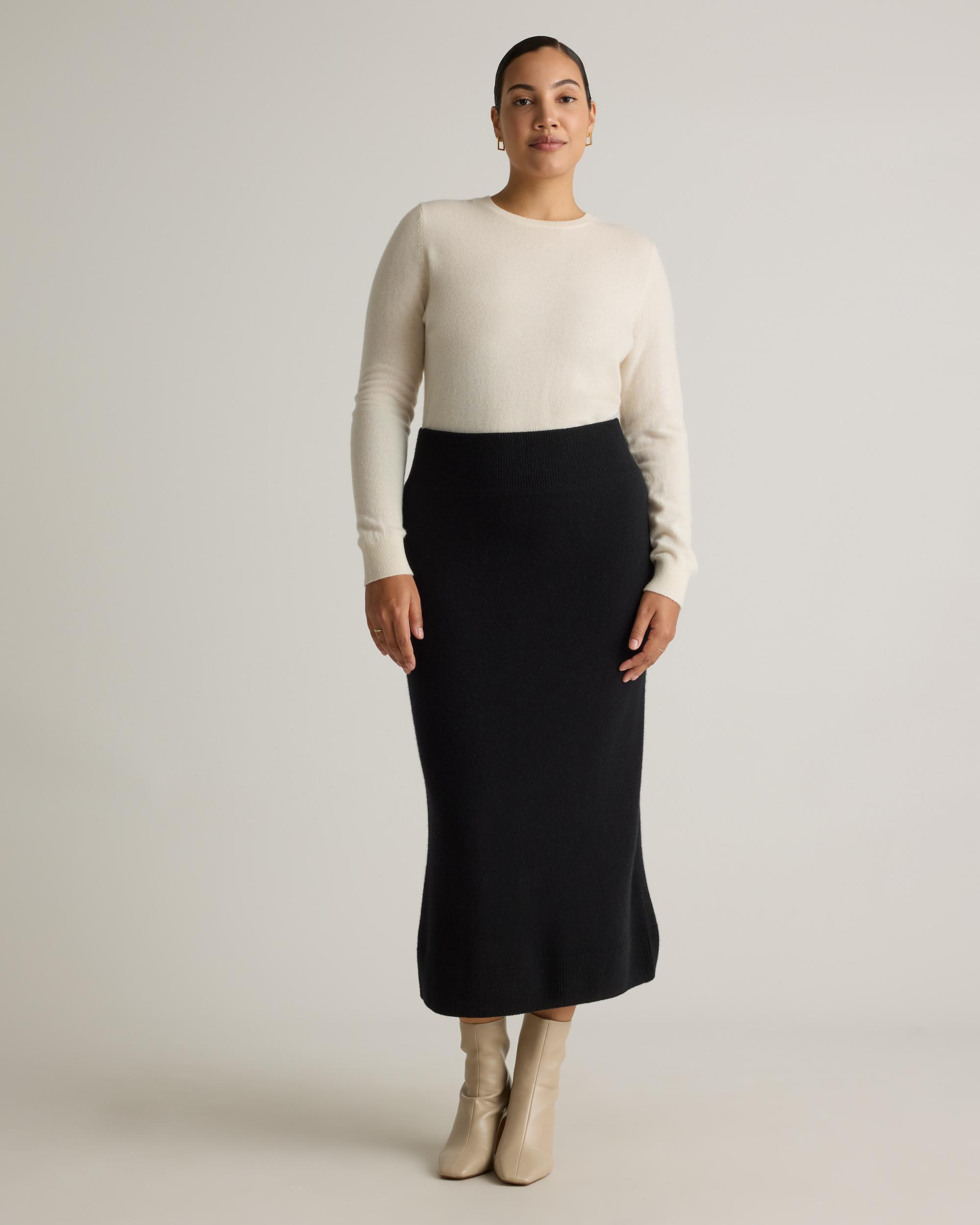 Quince | Women's Mongolian Cashmere Fitted Midi Skirt Product Image