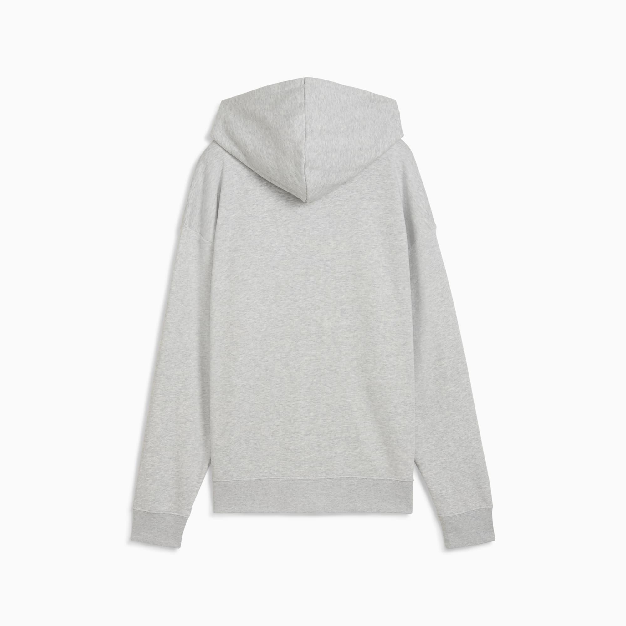 PUMA Essentials Small No. 1 Logo French Terry Women's Comfort Full-Zip Hoodie in Grey Product Image