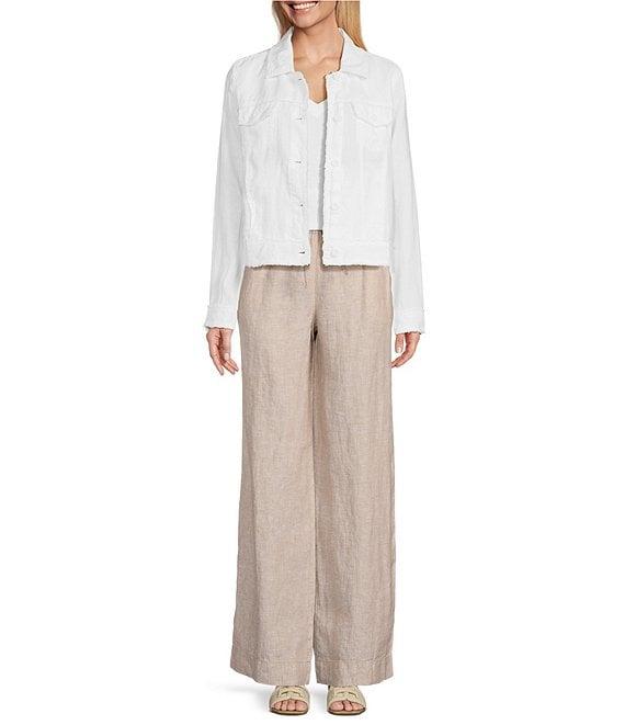 Tommy Bahama Breezy Palm Embroidered Linen Notch Collar Long Sleeve Jacket Product Image