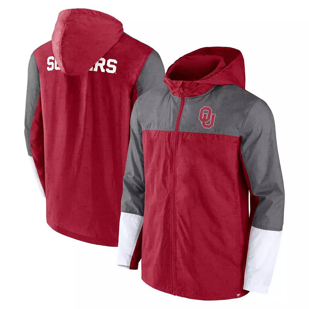Men's Fanatics Branded Crimson/Gray Oklahoma Sooners Game Day Ready Full-Zip Jacket,  Product Image