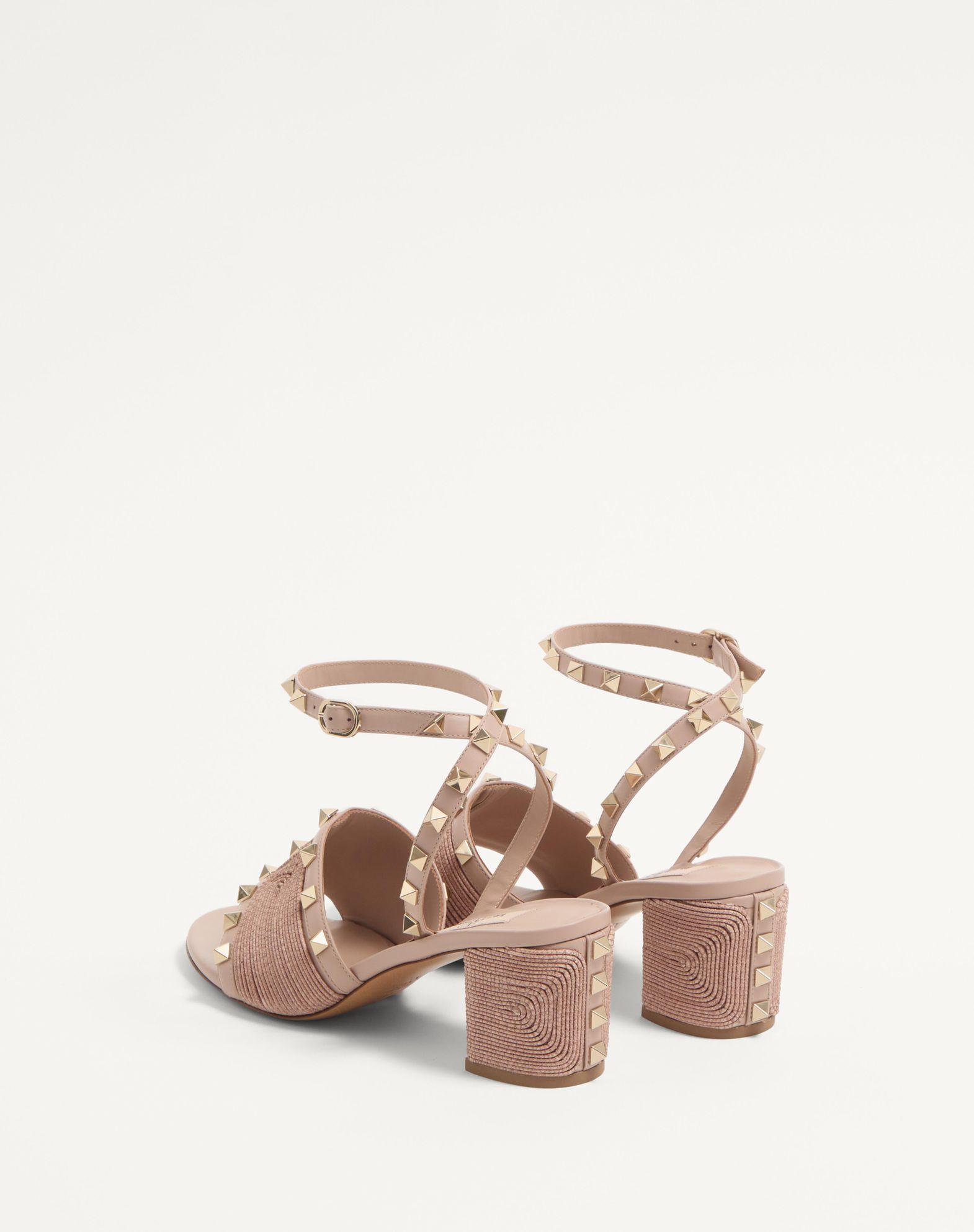 Rockstud Calfskin Sandal With Cornely Embroidery 60Mm Product Image