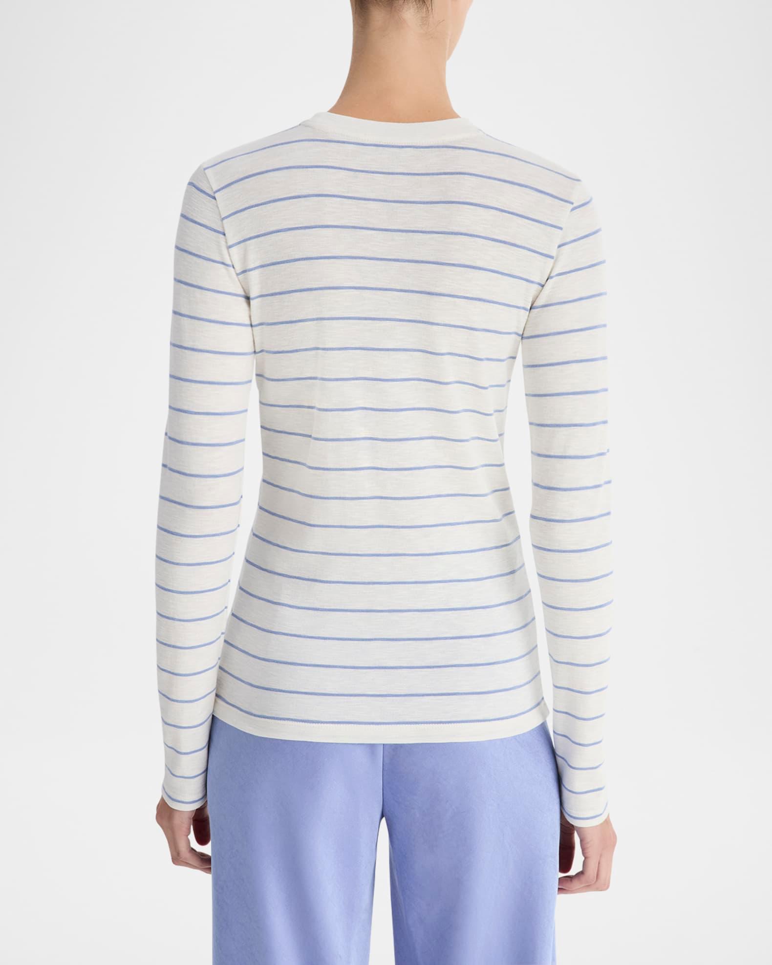 Striped Long-Sleeve Crewneck T-Shirt Product Image