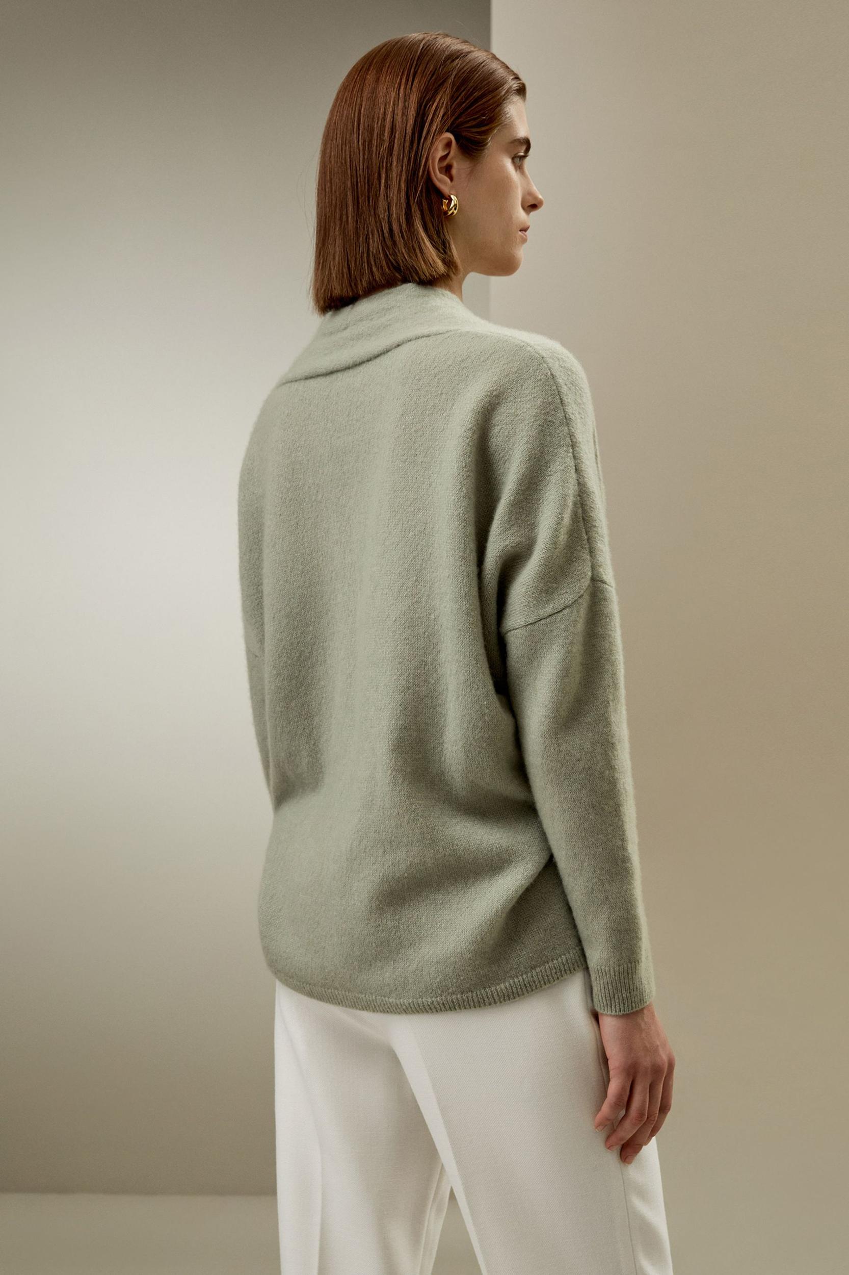 LILYSILK Cashmere Cardigan Women - Gray Cashmere Silk - Comfortable High Ribbed Sweater L Product Image