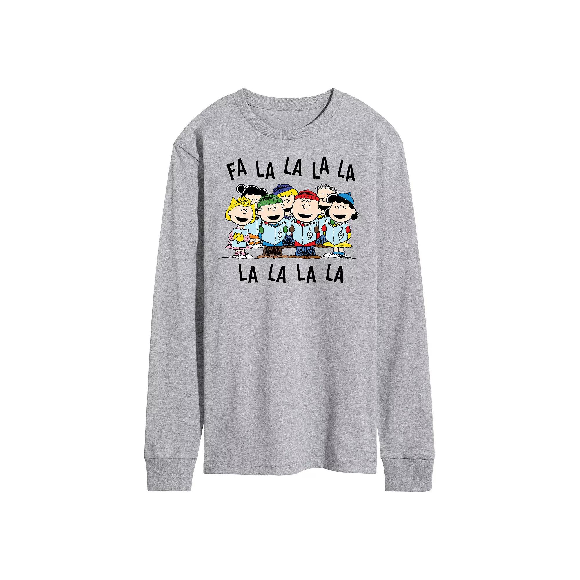Men's Peanuts Fa La La Carol Long Sleeve Tee,  Product Image