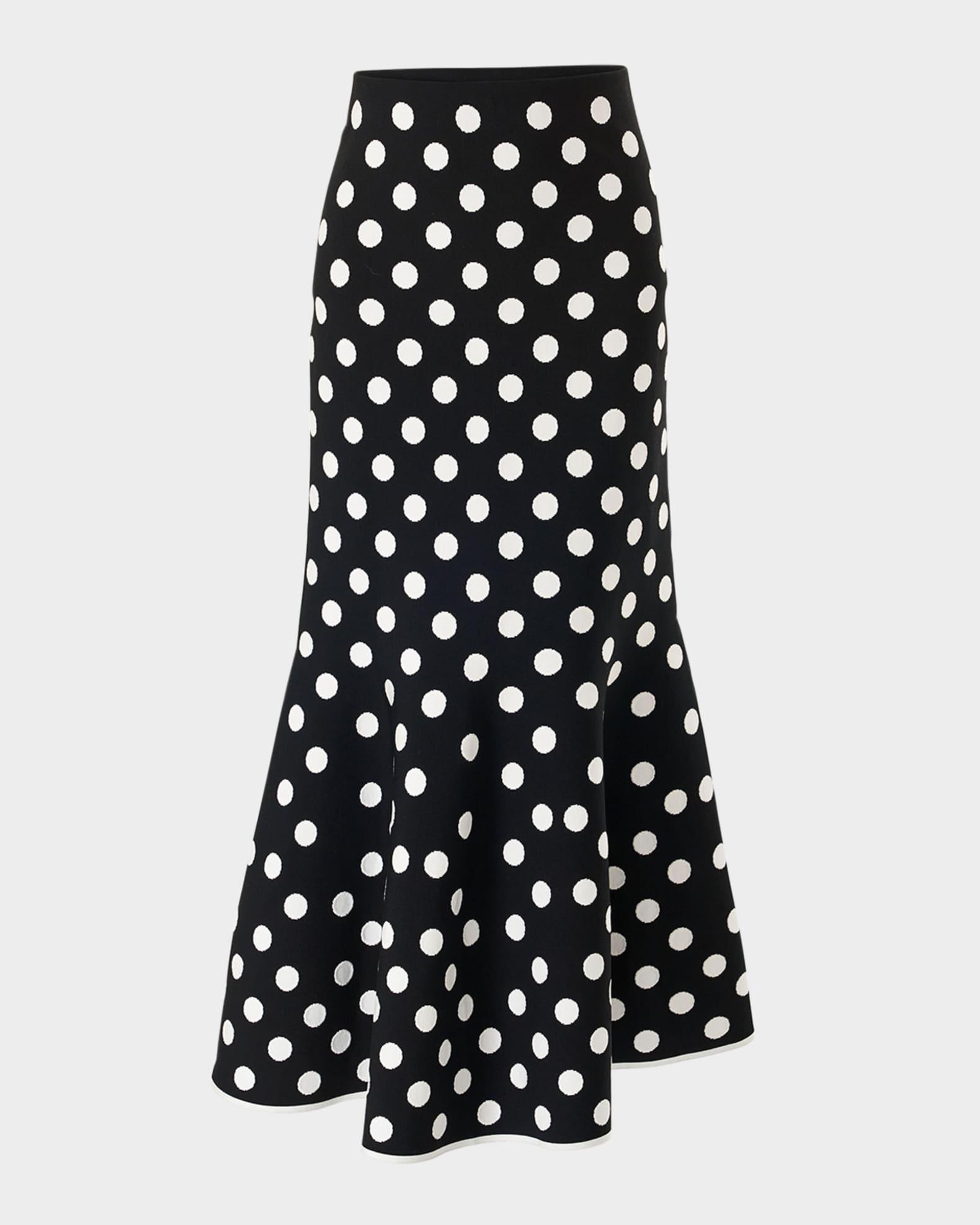 Polka-Dot Midi Trumpet Skirt Product Image