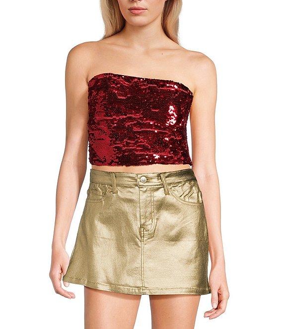 GB Woven Sequin Coordinating Tube Top Product Image
