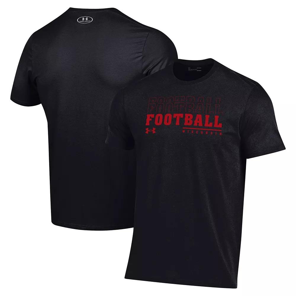 Men's Under Armour Black Wisconsin Badgers 2024 Sideline Football Performance T-Shirt, Size: Large Product Image