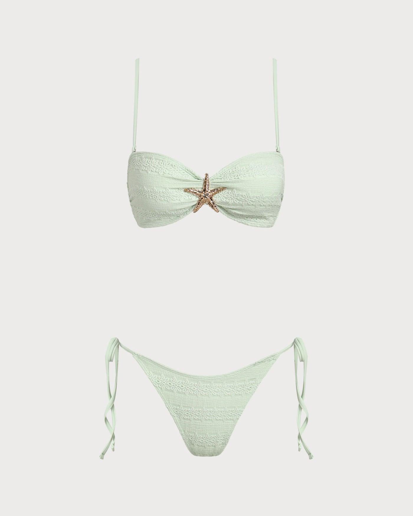 Light Green Jacquard Bikini Set Product Image