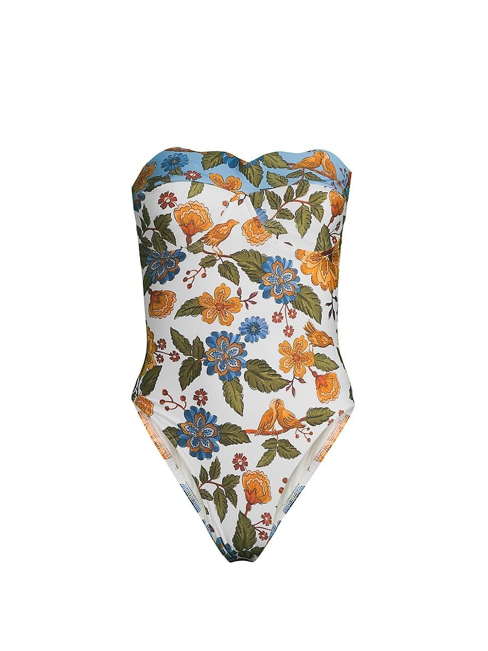 Womens Garden Scarf One-Piece Swimsuit - Product Image