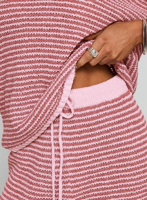 Veloria Collared Top Pink Stripe Product Image