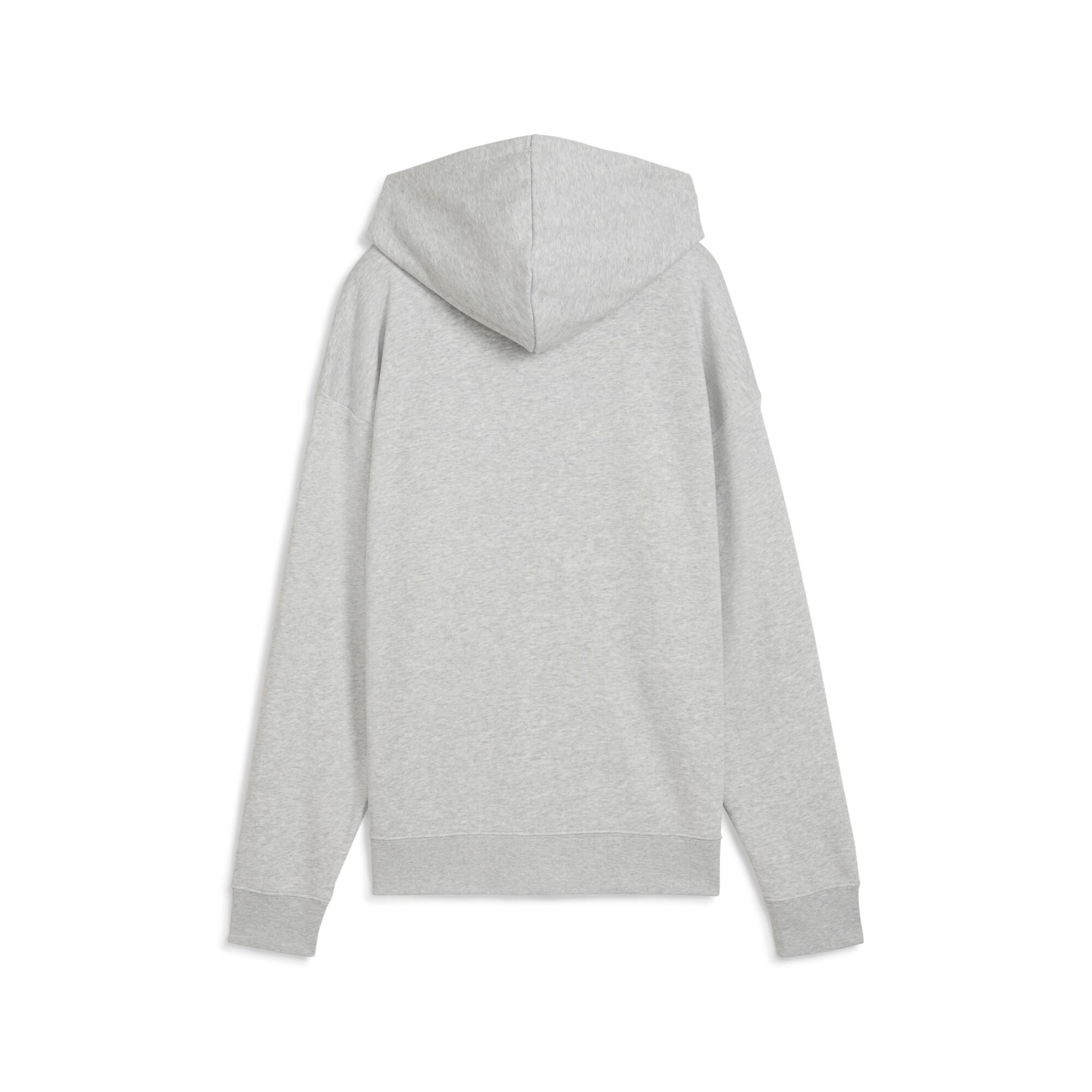 PUMA Essentials Small No. 1 Logo French Terry Women's Comfort Full-Zip Hoodie in Grey Product Image