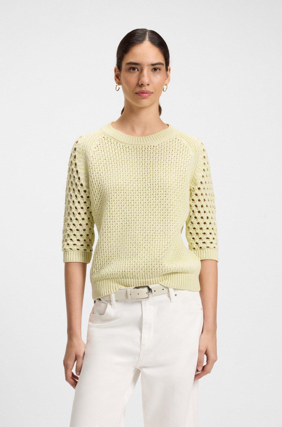 Sweater with mixed knits Product Image
