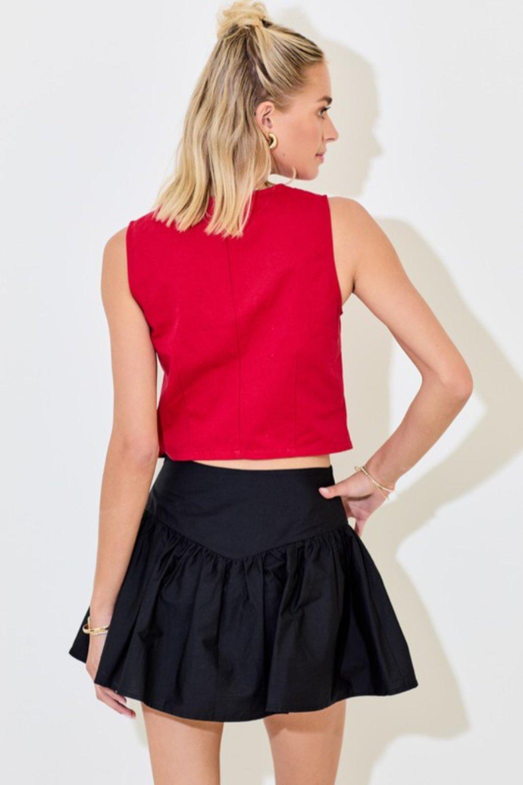 Tie Front Vest Top Product Image