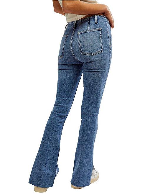 Free People We The Free Level Up Slit Mid Rise Slim Flare Jeans Product Image