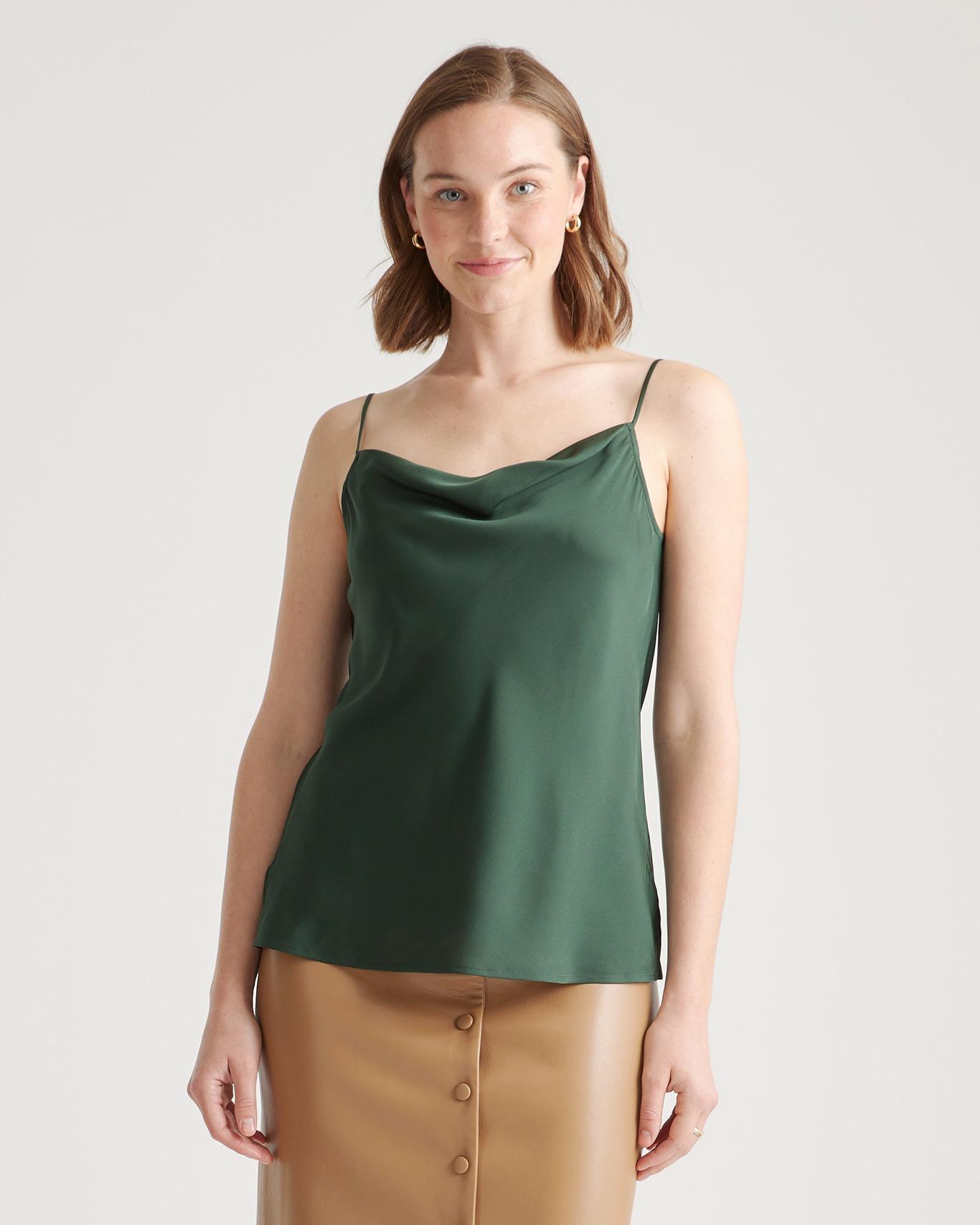 Quince | Women's Washable Stretch Silk Cowl Neck Cami Product Image
