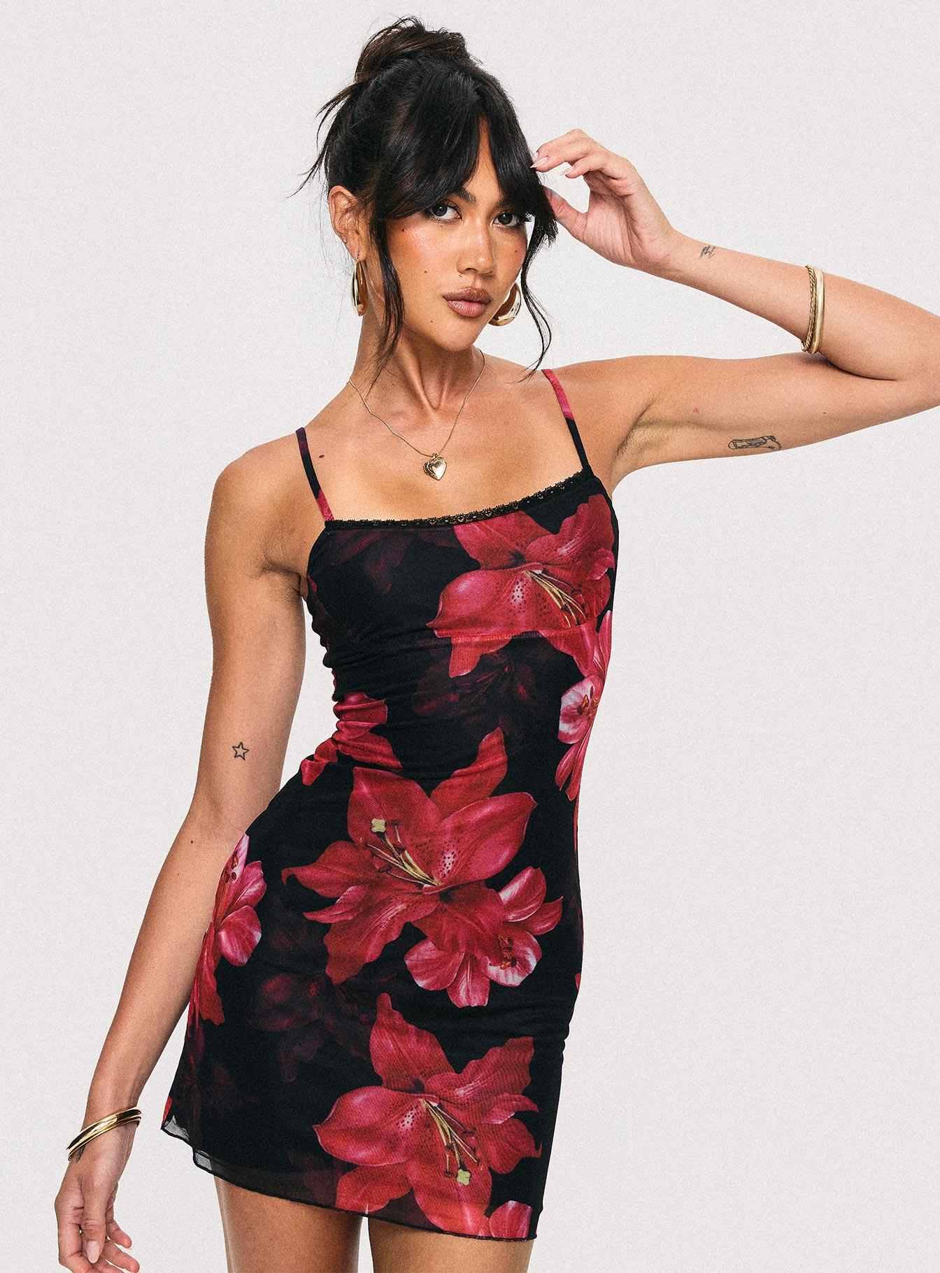Kellers Mini Dress Black / Floral Product Image