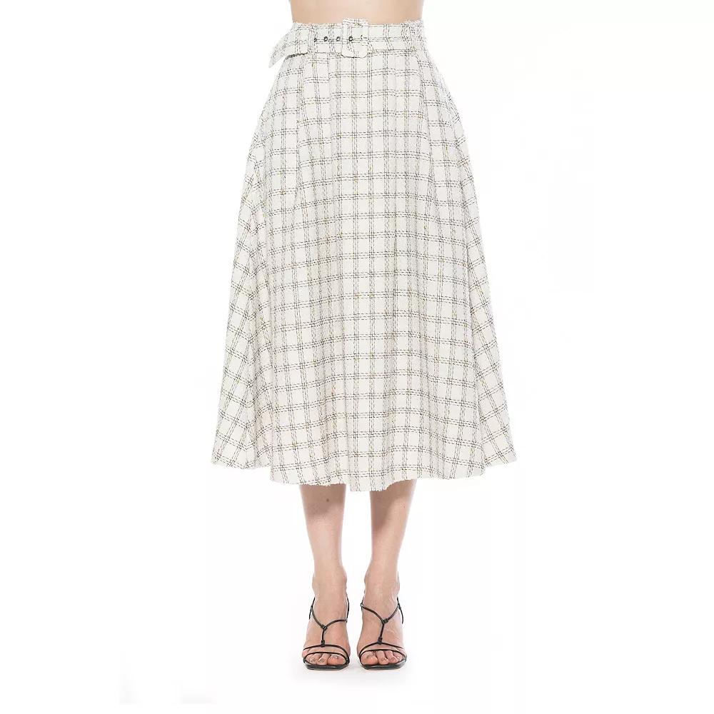 Women's ALEXIA ADMOR Eline Tweed A-Line Skirt With Removable Belt,  Product Image