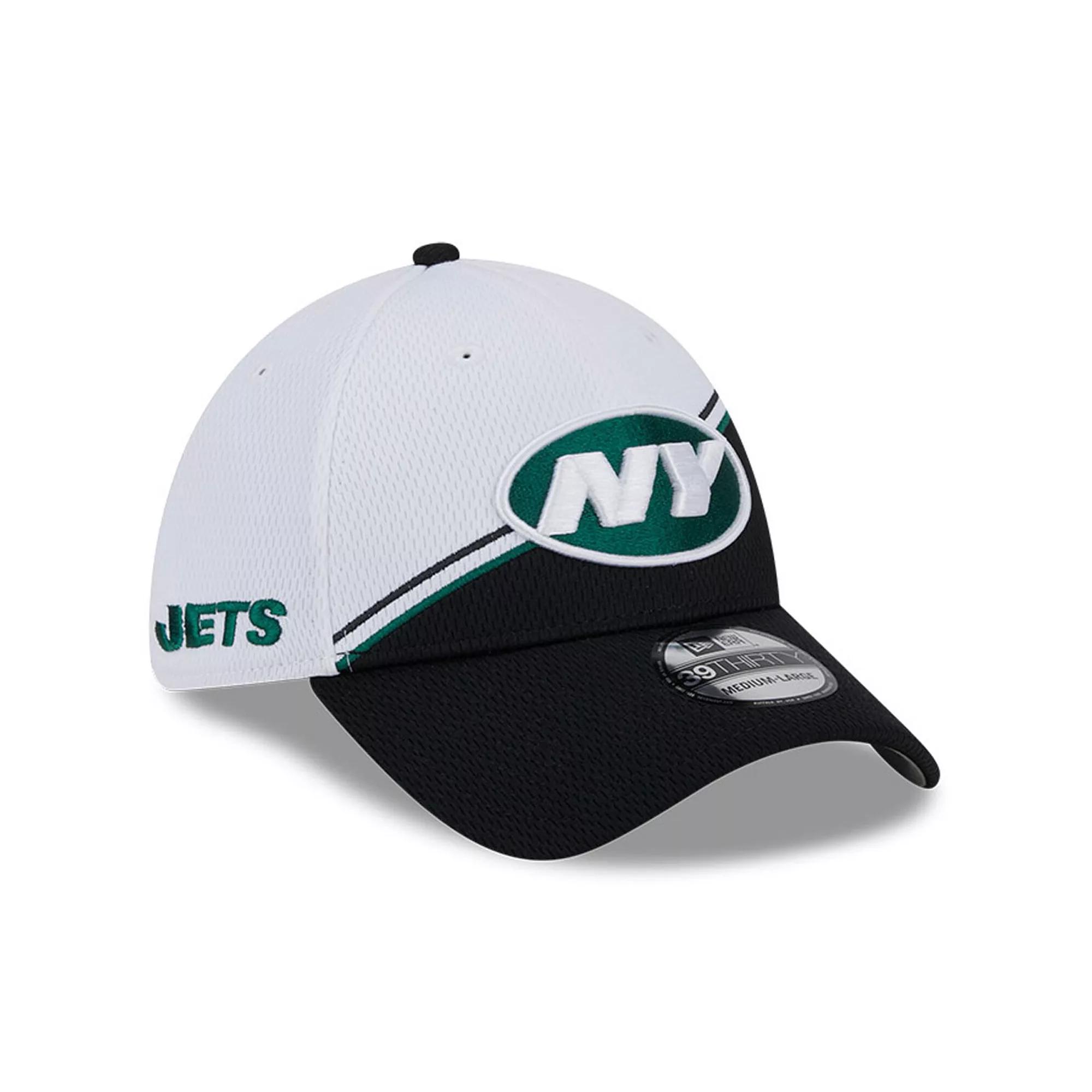 Men's New Era  White/Black New York Jets 2023 Sideline 39THIRTY Flex Hat, Size: Medium/Large Product Image