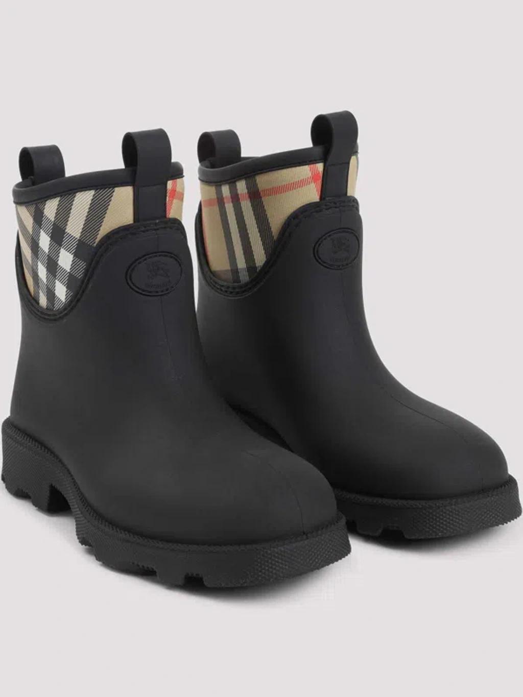 BURBERRY Women Marsh Stamp Rubber Ankle Boots In Gray Product Image