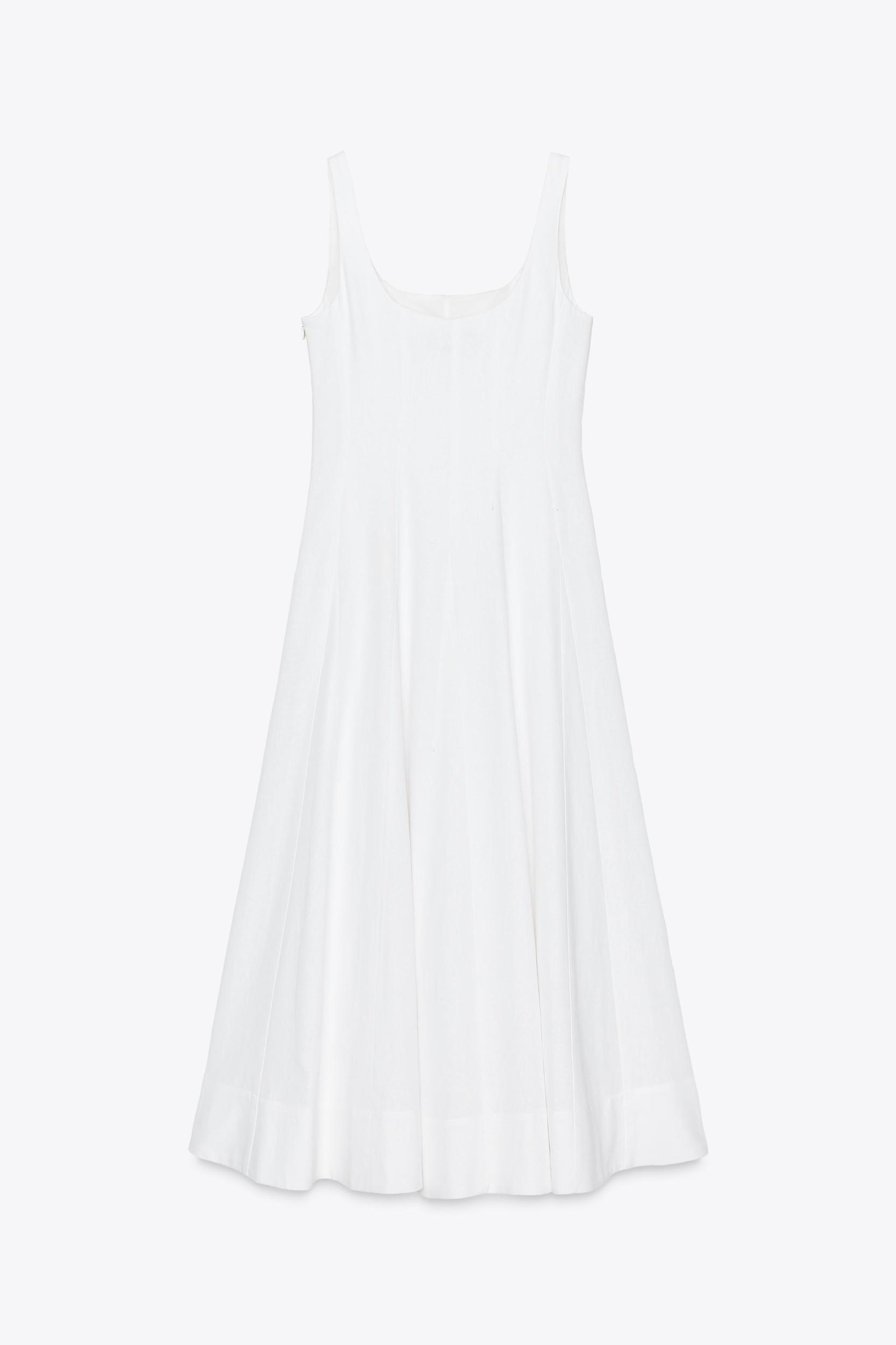 LINEN STRAPPY MIDI DRESS Product Image