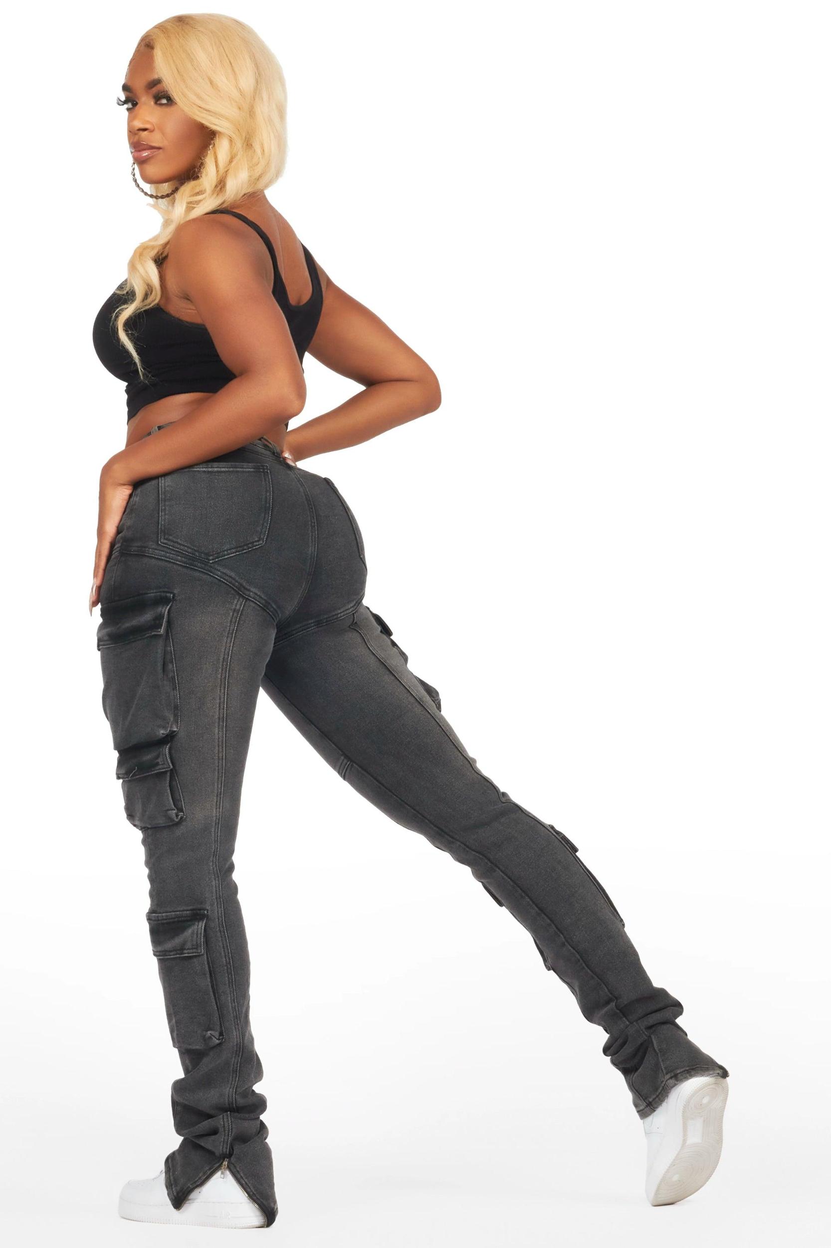 Jaylin Black Wash Skinny Stacked Jean Female Product Image