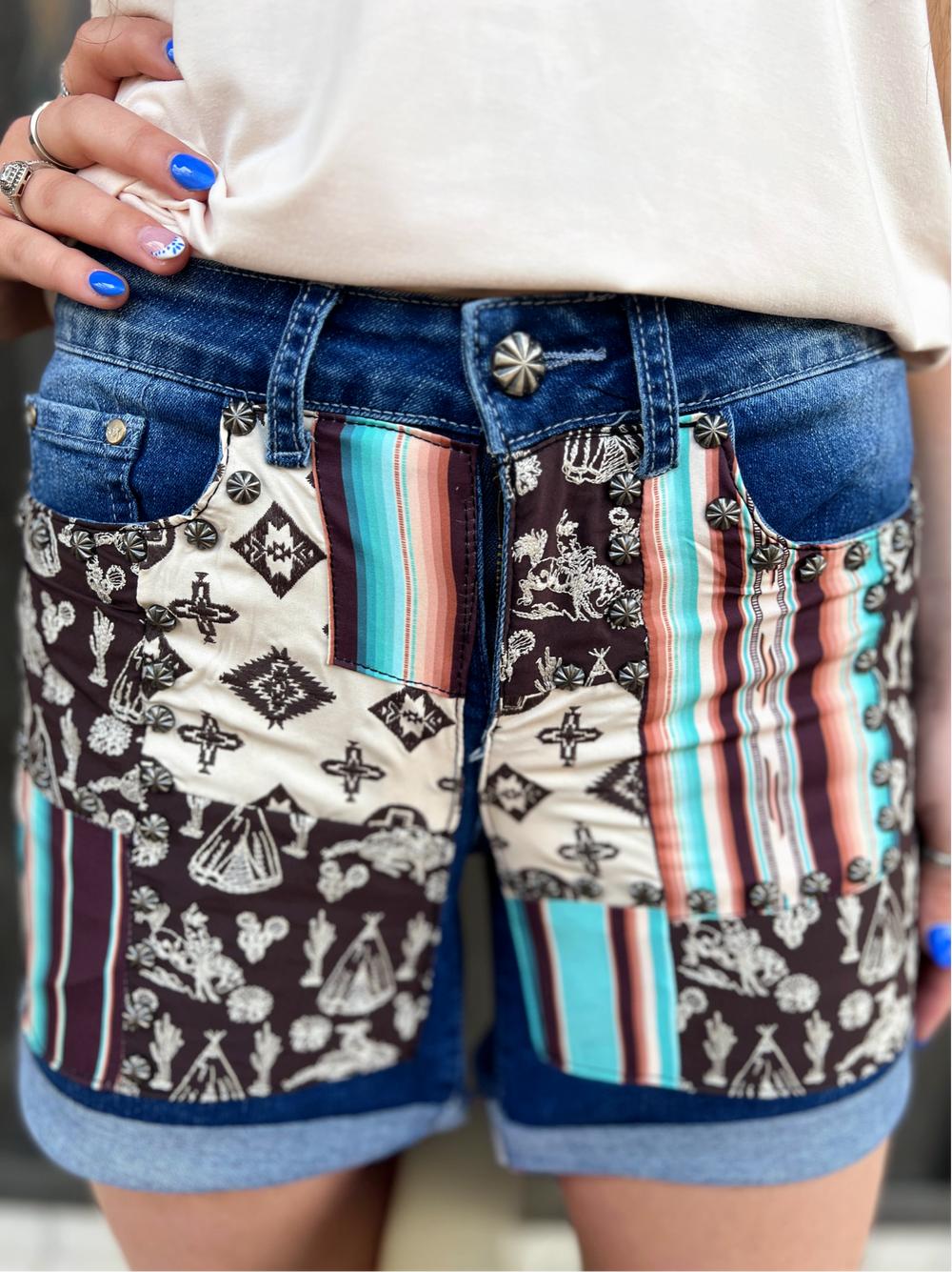 Sterling Kreek Patched Up Western Shorts-Long* Product Image
