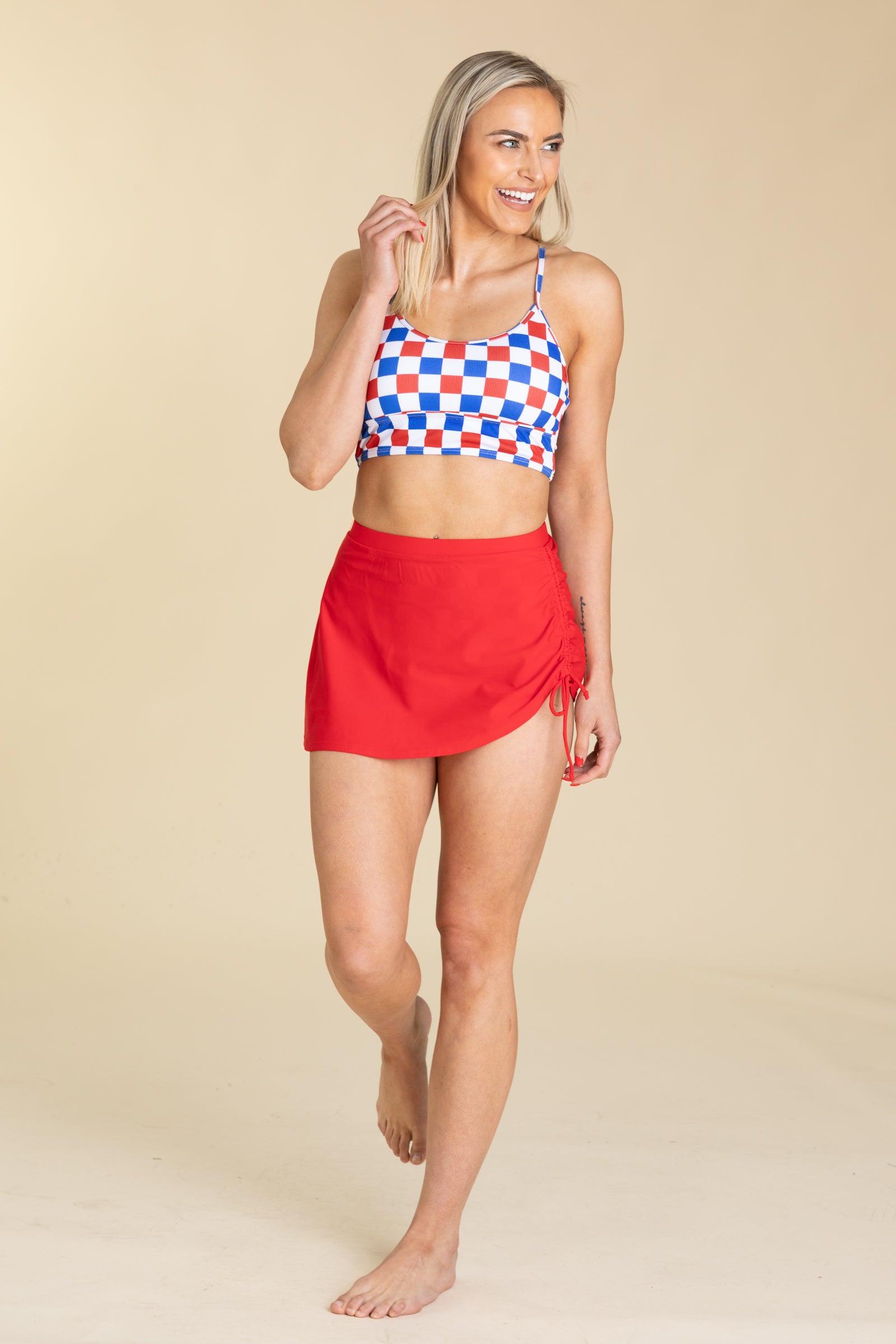 Red Walk On The Beach Skirt Coverup Product Image