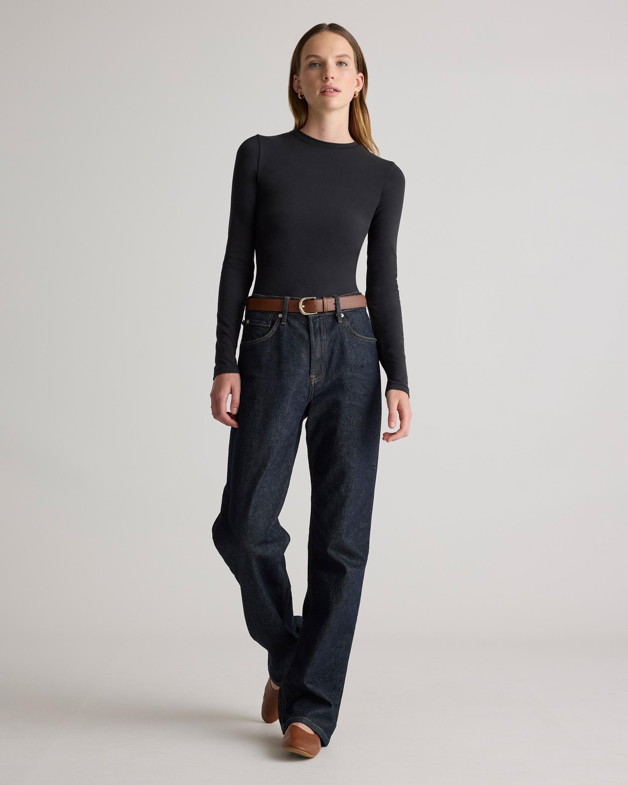 Quince | Women's Stretch Cotton Jersey Fitted Long Sleeve T-Shirt Size XL, Organic Cotton Product Image