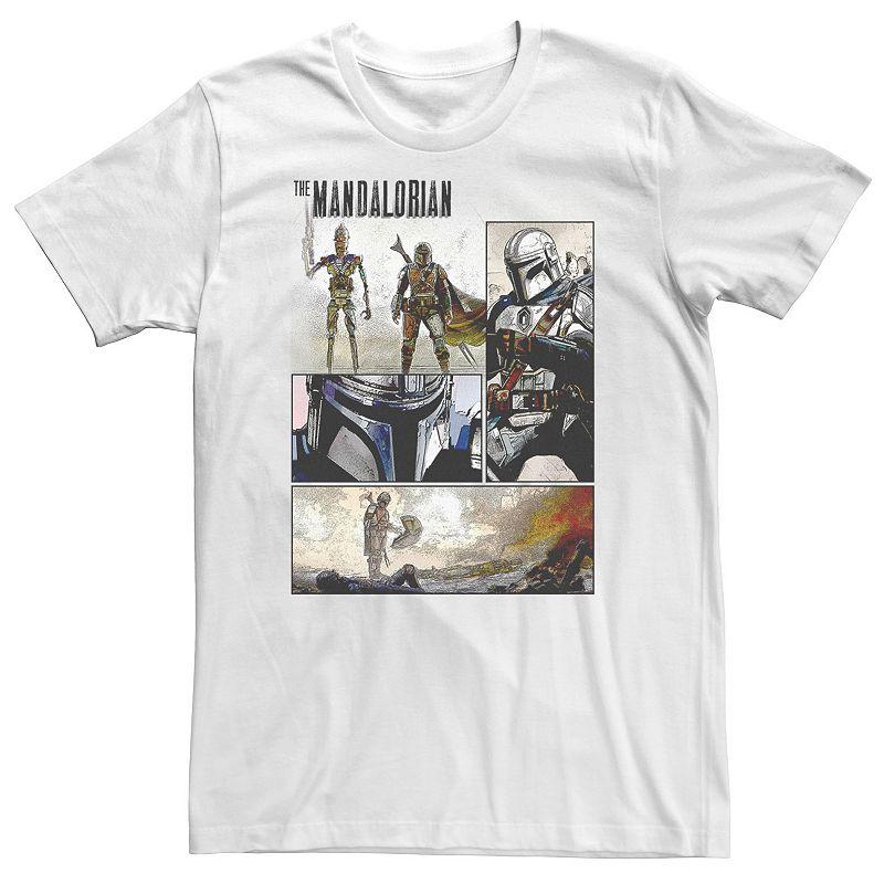Big & Tall Star Wars Manalorian Comic Panel Tee, Men's, Size: XL Tall, White Product Image