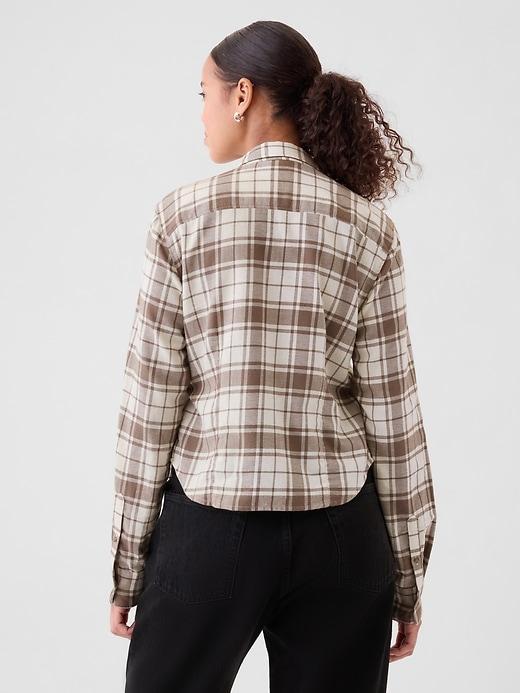 Cropped Flannel Shirt Product Image