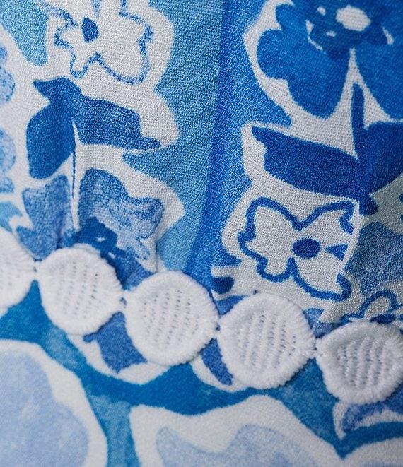 Dee Elly Square Multi Print Coordinating Crop Top Product Image