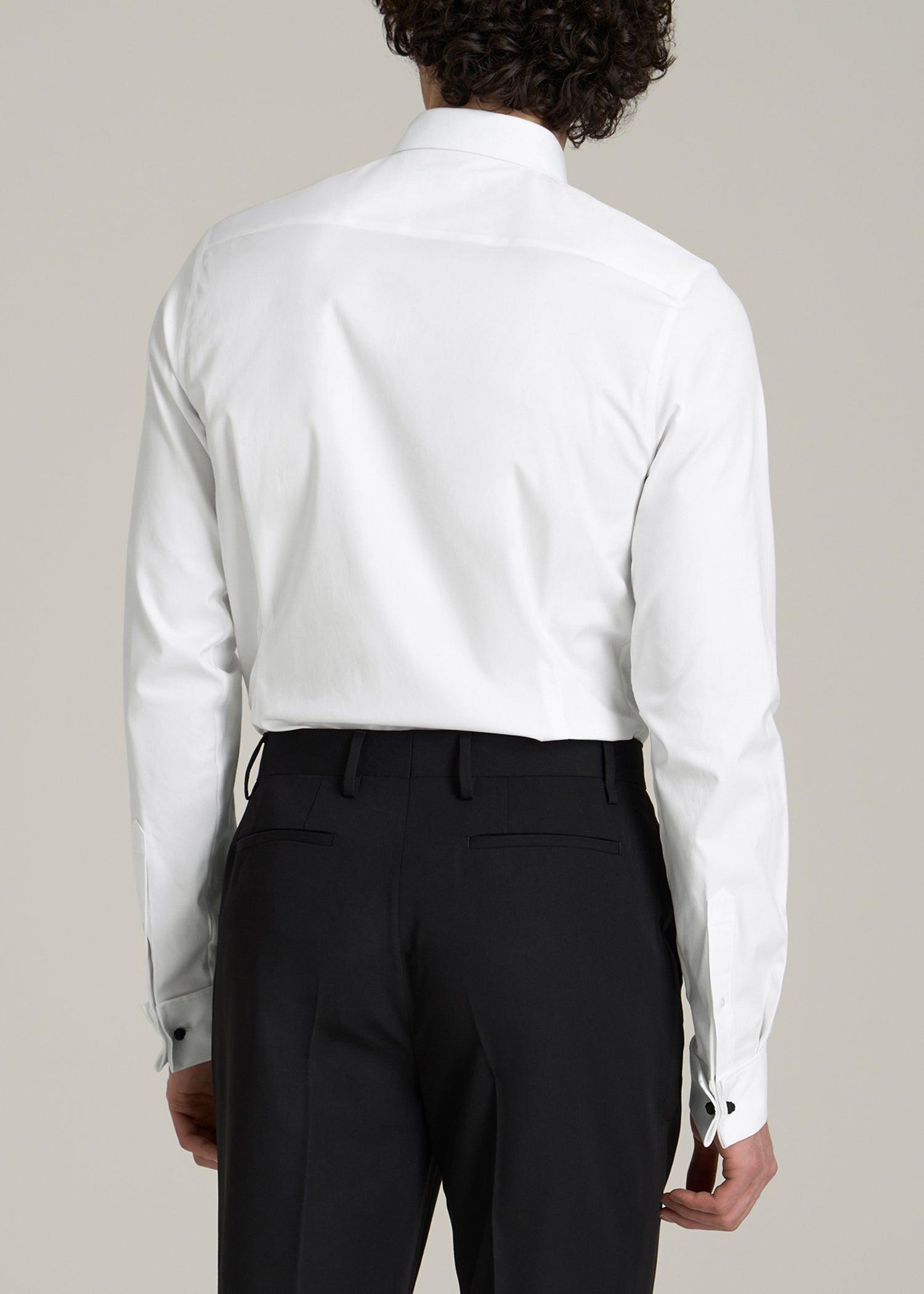 Tuxedo Shirt for Tall Men in White Male Product Image