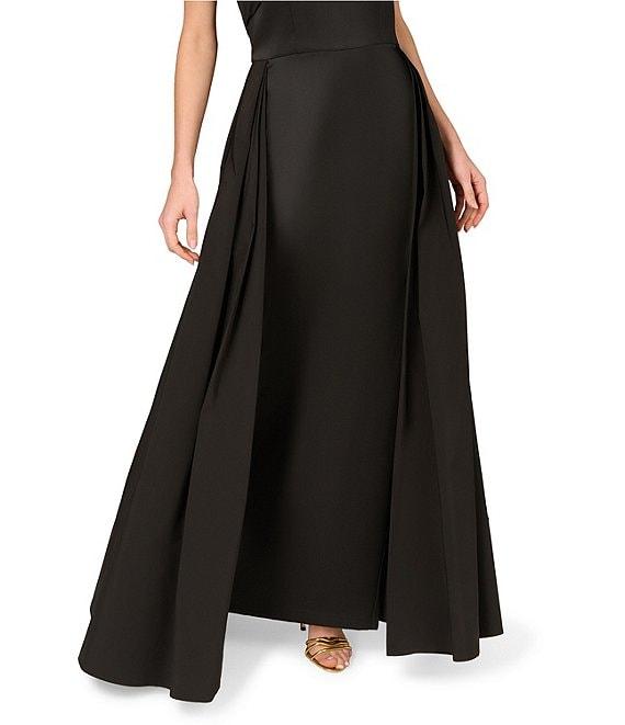 Aidan Mattox Keyhole Halter Neck Sleeveless Stretch Mikado Walk Thru Gown Product Image