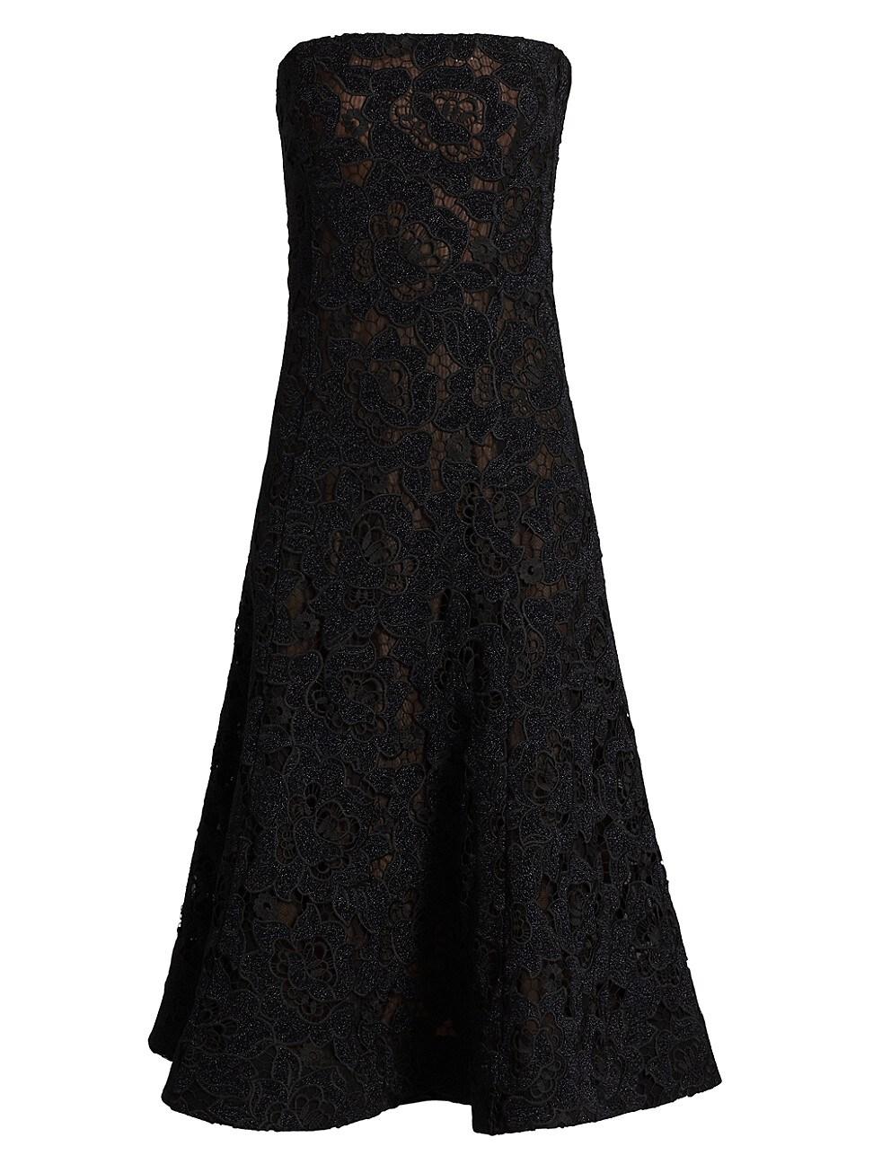 Womens Jules Metallic Lace Bandeau Midi-Dress Product Image